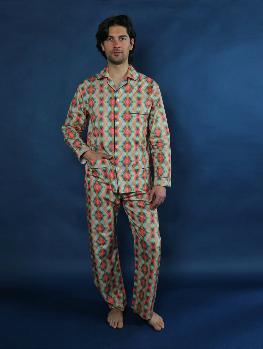 DÉCLIC Jest Patterned Pyjamas for Women - Soft Cotton Sleepwear Set, Fun Printed Pajamas for Lounge & Sleep - Perfect for Relaxing at Home, Sleepovers, and Gift Giving