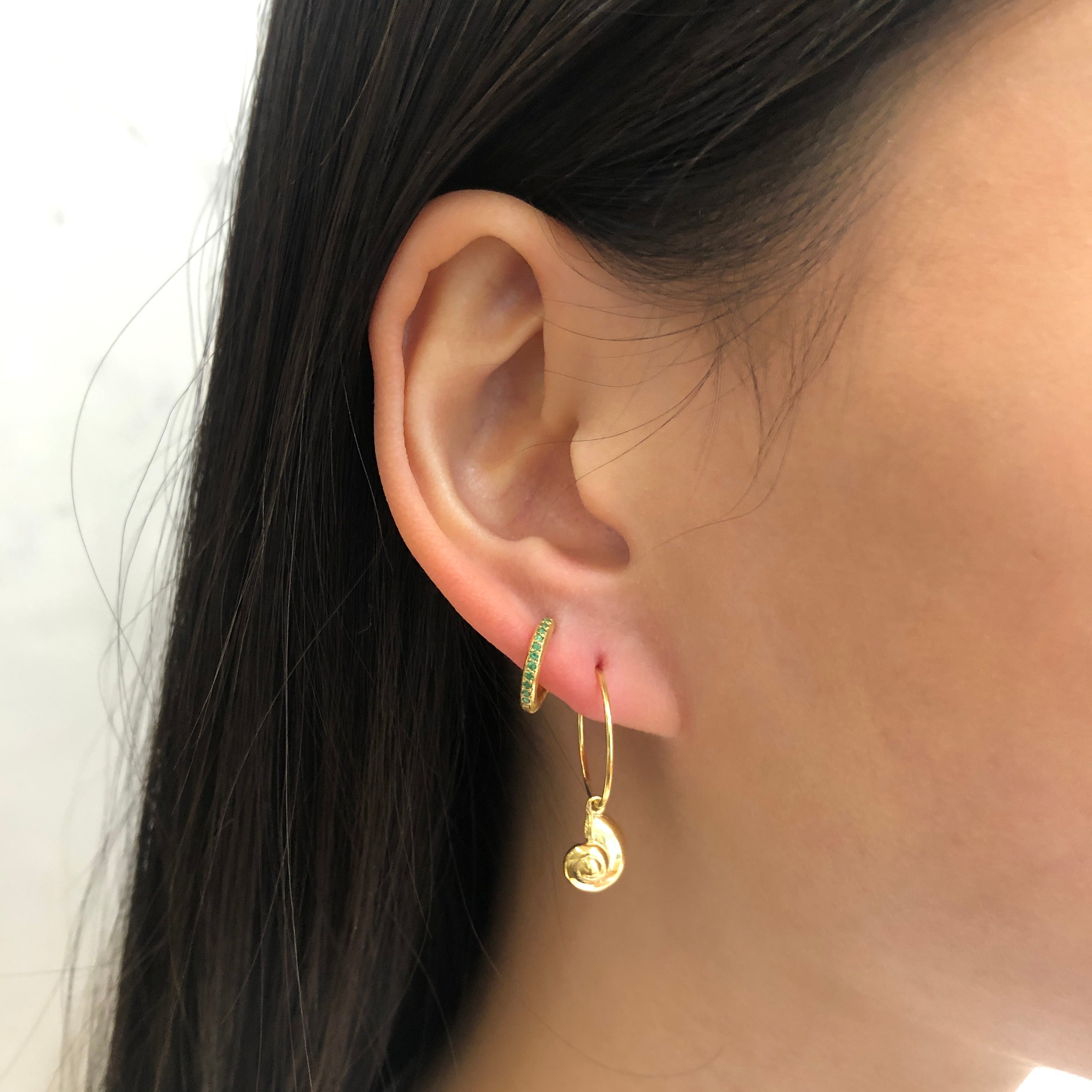 Nautilus Shell Hoop Earrings - 14K Gold Plated Dangle Earrings for Women, Boho Beach Jewelry Gift | Perfect for Summer Vacations, Beach Weddings & Boho Fashion