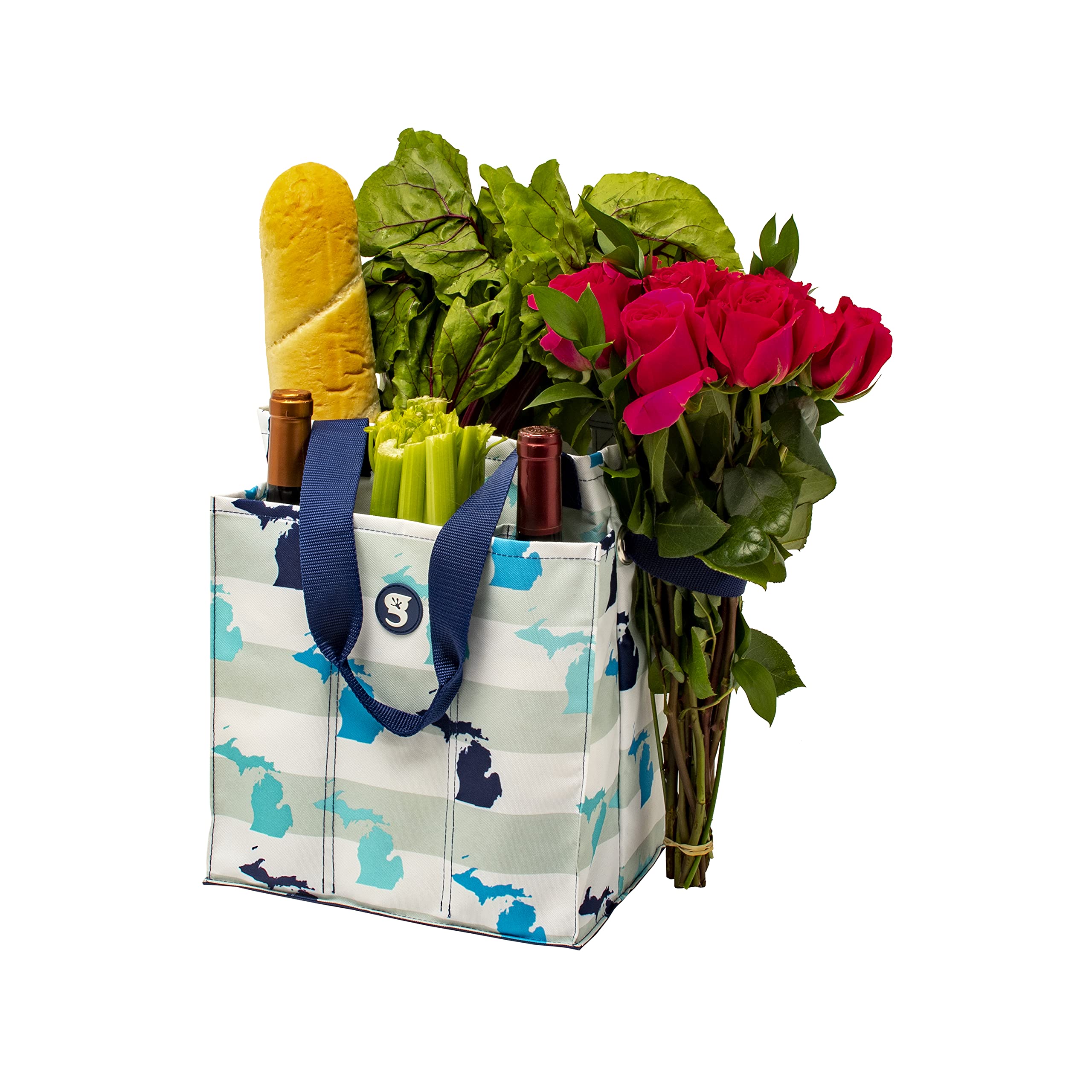 Geckobrands 7 Pocket Market Tote Bags - Lightweight Multipurpose Organizer for Pool, Beach, Travel & Grocery Shopping - Durable Reusable Shopping Bag with Multiple Pockets - Perfect for Errands, Picnics & Daily Use