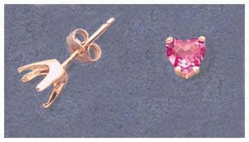 Solid Sterling Silver or 14K Gold Heart Earring Settings (2-Piece Set) - 4mm, 5mm, 6mm Sizes - Handmade in USA - Perfect for DIY Jewelry Making, Wedding Gifts & Valentine's Day Presents