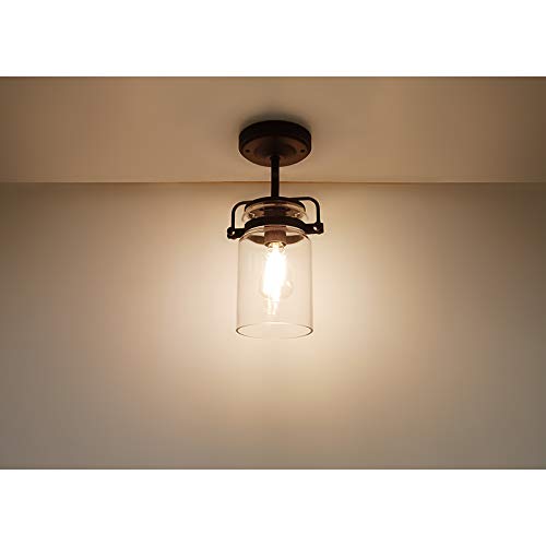 12V LED Pendant Light with Vintage Bulb - Matte Black Hanging Ceiling Fixture with Switch, 3500K Warm White for Indoor, Kitchen Island, Dining Table, RV, Trailer & Automotive Use