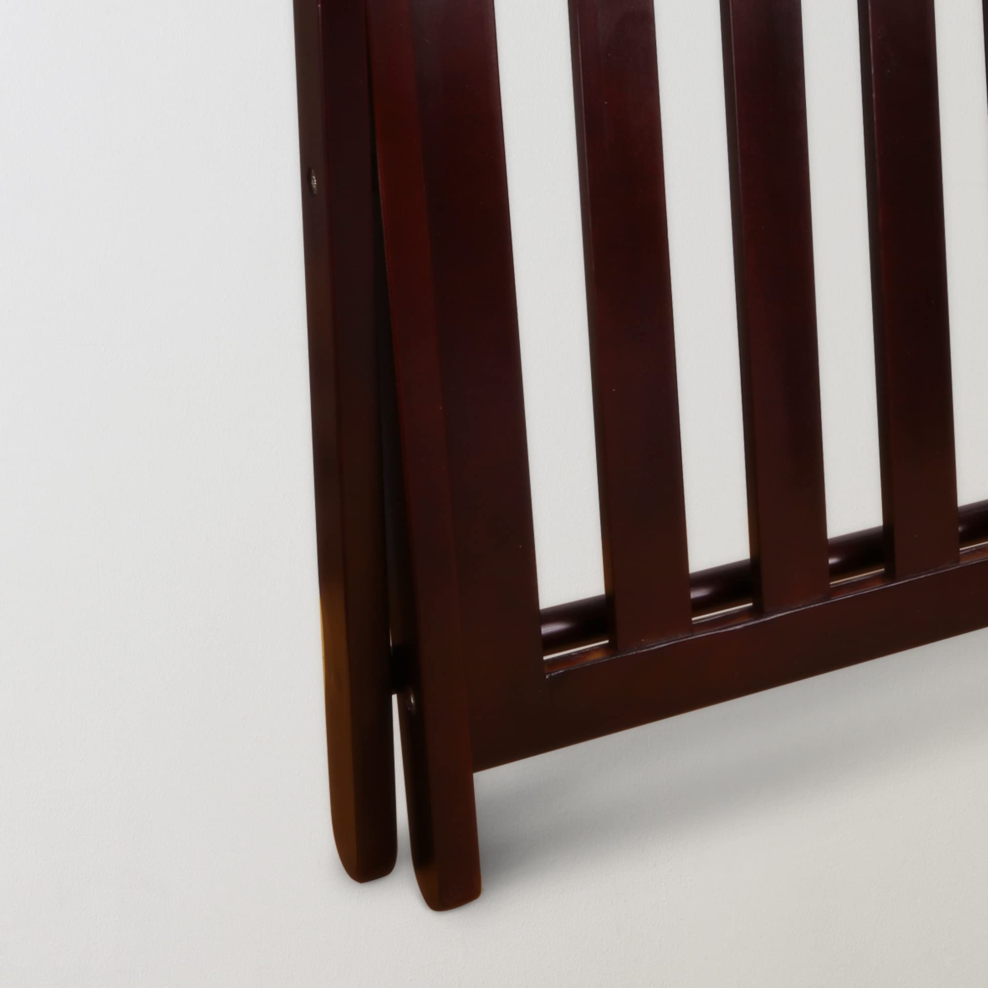 Stylish Espresso Wooden Luggage Rack with Storage Shelf - Perfect for Bedroom, Entryway, or Hotel Room Organization