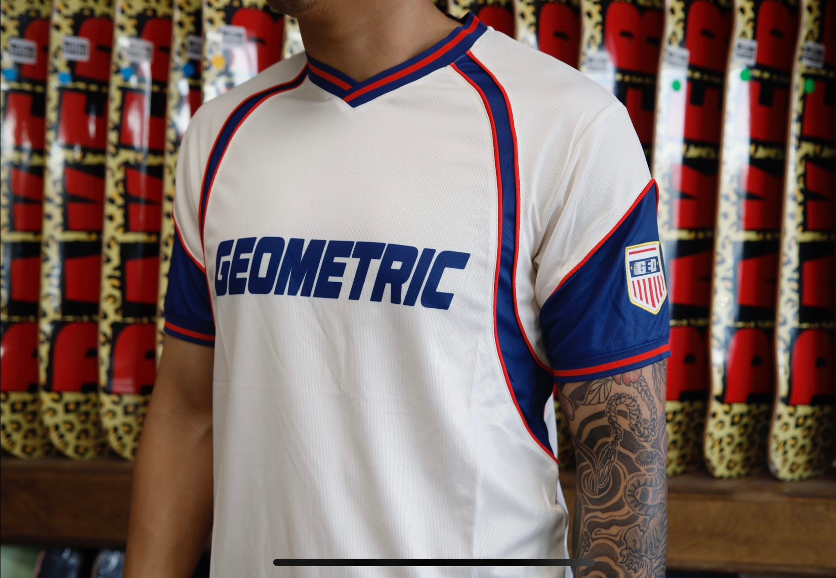 Geometric Jersey T-Shirt for Women - Soft Cream Cotton Casual Top for Everyday Wear | Perfect for Street Style, Layering & Comfortable Outfits