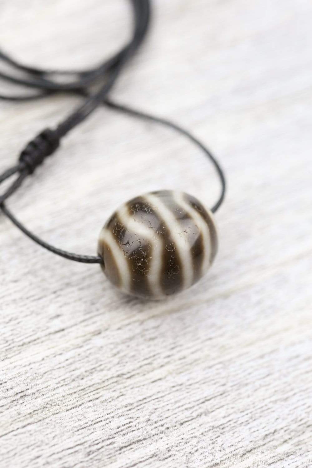 Authentic Tibetan Dzi Bead Necklace - Genuine Goodwill Treasure Vase Design for Spiritual Protection & Good Fortune | Perfect for Meditation, Yoga & Energy Healing
