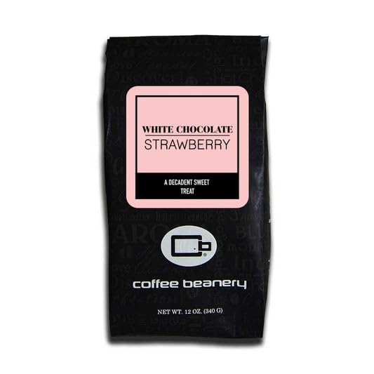 White Chocolate Strawberry Flavored Coffee by Coffee Beanery | 12oz Medium Roast Specialty Coffee Beans - Perfect for Breakfast, Dessert & Gift Giving