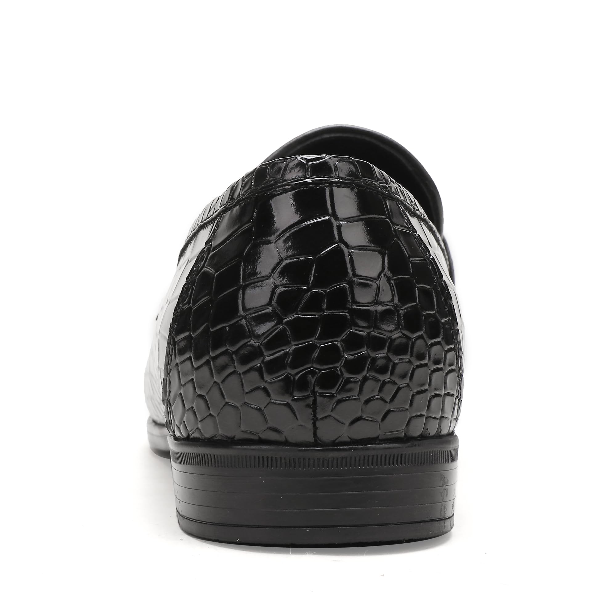 Premium Men's Leather Tassel Loafers - Classic Alligator Print Slip-On Dress Shoes for Business, Wedding & Formal Occasions | Comfortable & Stylish Office & Evening Wear