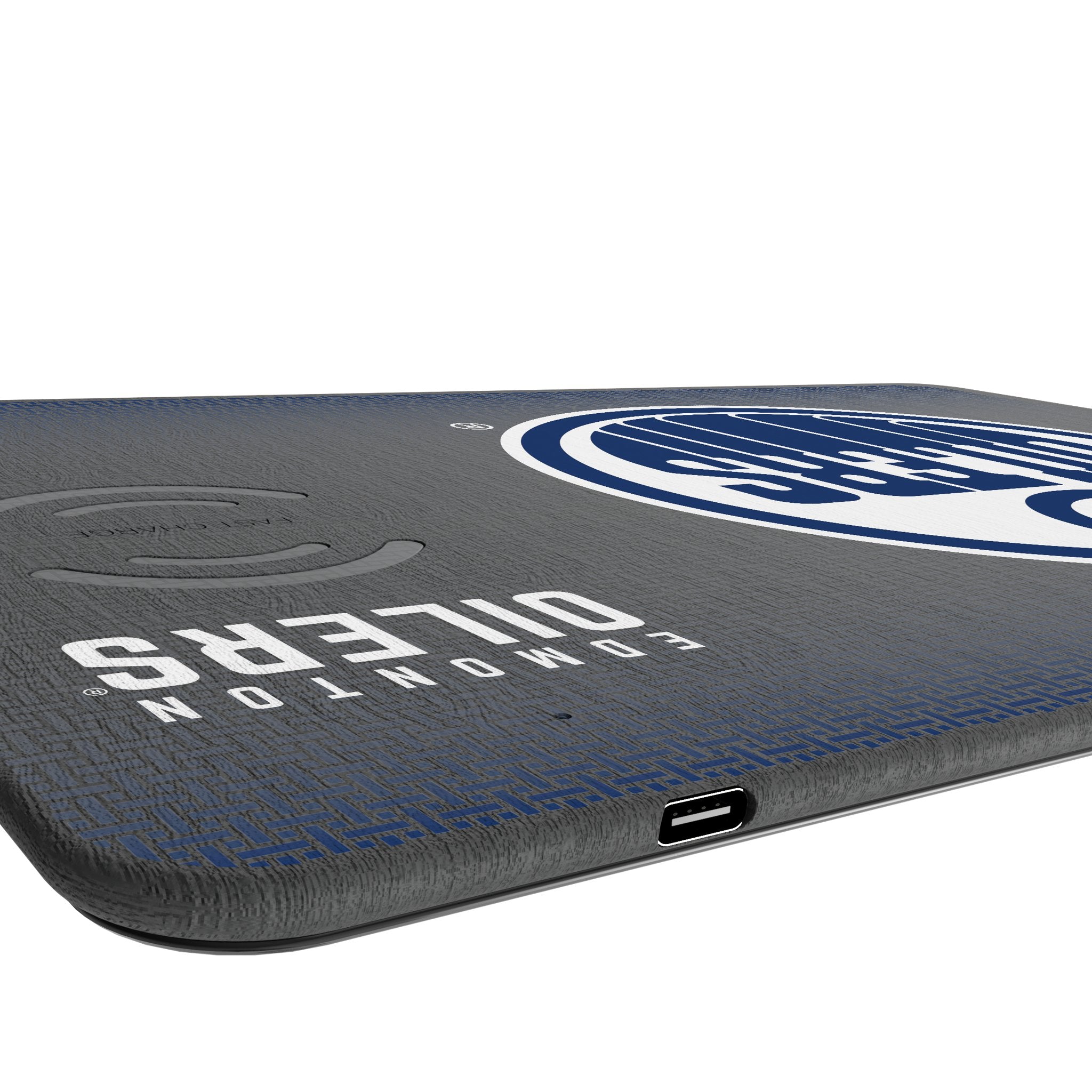 Edmonton Oilers NHL Team Logo 15W Fast Wireless Charger & Mouse Pad Combo - Perfect for Gaming, Office, and Home Desk Setup