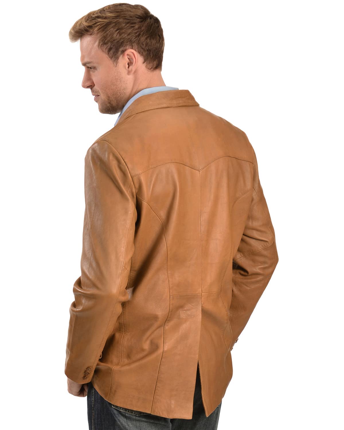 Scully Men's Big & Tall Lamb Leather Blazer Jacket - Premium Soft Genuine Leather Coat for Formal & Business Occasions - Office, Wedding & Special Events