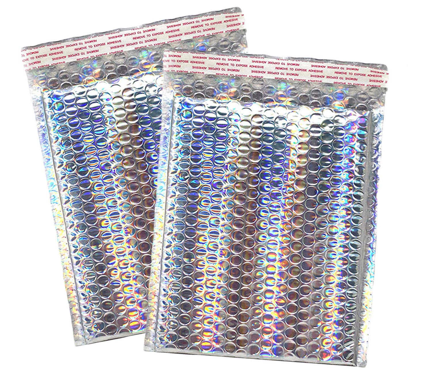 Large Metallic Holographic Bubble Mailers 10x14 Inches (9.5x13.5