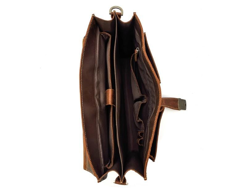 Premium Brown Genuine Leather Messenger Bag for Men & Women - Large Laptop Satchel for Work, School & Travel - Durable Business Briefcase & Stylish College Backpack Alternative