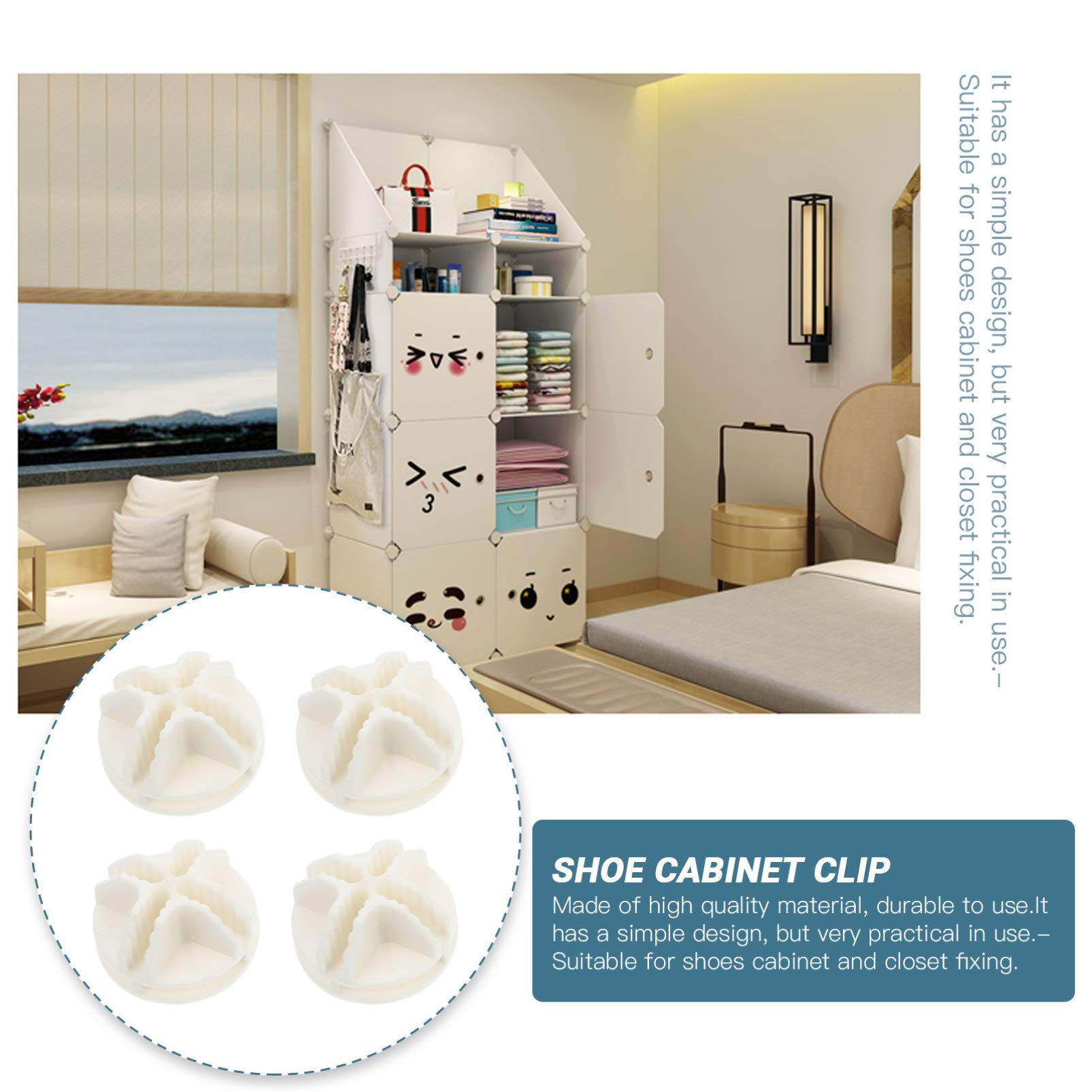 20-Pack White Wire Cube Plastic Connectors for Modular Storage Shelves - DIY Closet Organizer, Wire Shelving Clips - Perfect for Bedroom, Garage & Pantry Organization
