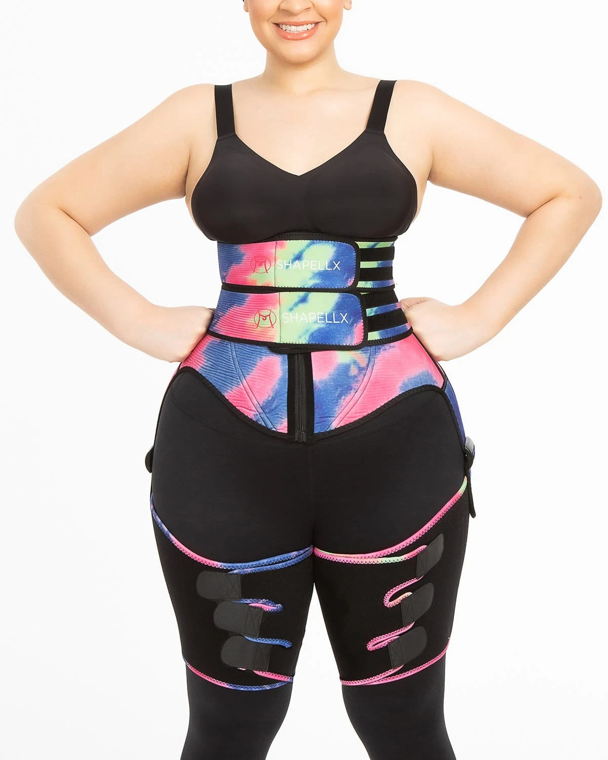 NeoSweat® 3-in-1 Tie Dye Waist Trainer, Thigh Trimmer & Butt Lifter for Women - Body Shaper for Workout, Weight Loss & Tummy Control - Perfect for Gym, Yoga & Everyday Wear