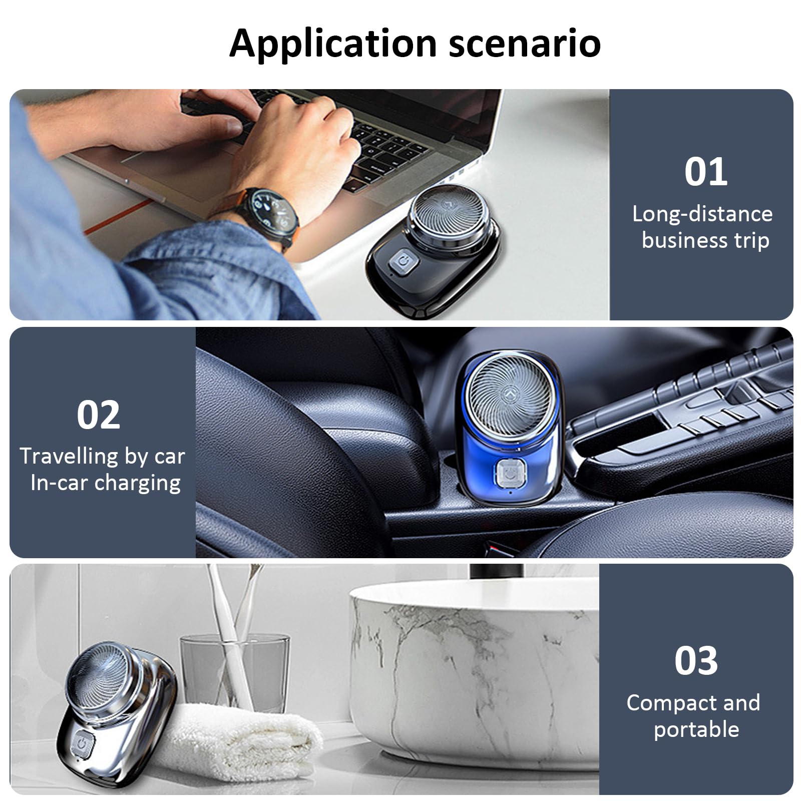 Portable Cordless Electric Shaver for Men - Rechargeable Travel Razor with Waterproof Design & Beard Trimmer - Perfect for Home, Gym, and Business Trips