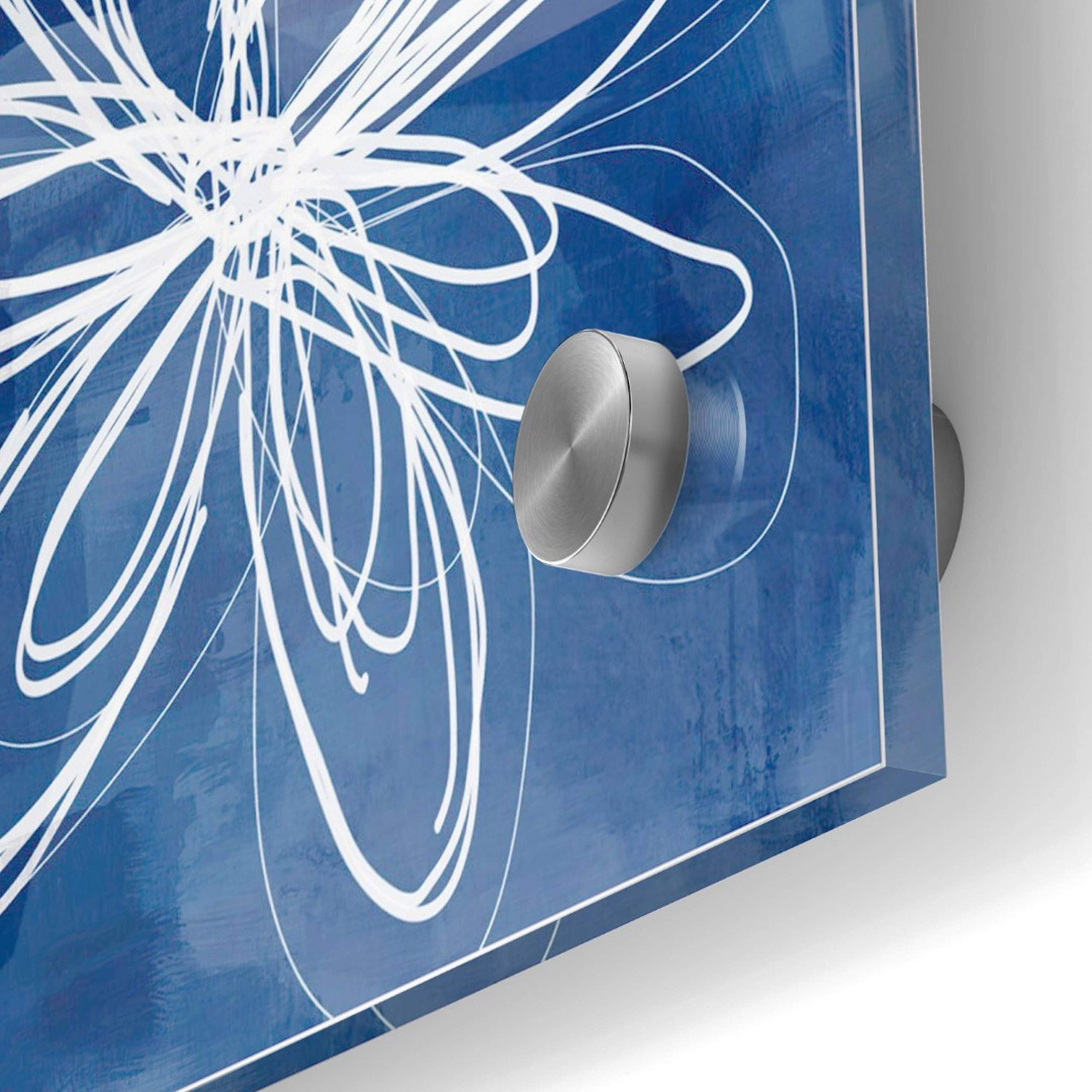 Painted Sky Flower Acrylic Glass Wall Art by Linda Woods - 24x24 Inches Modern Abstract Painting for Living Room, Bedroom & Office Decor