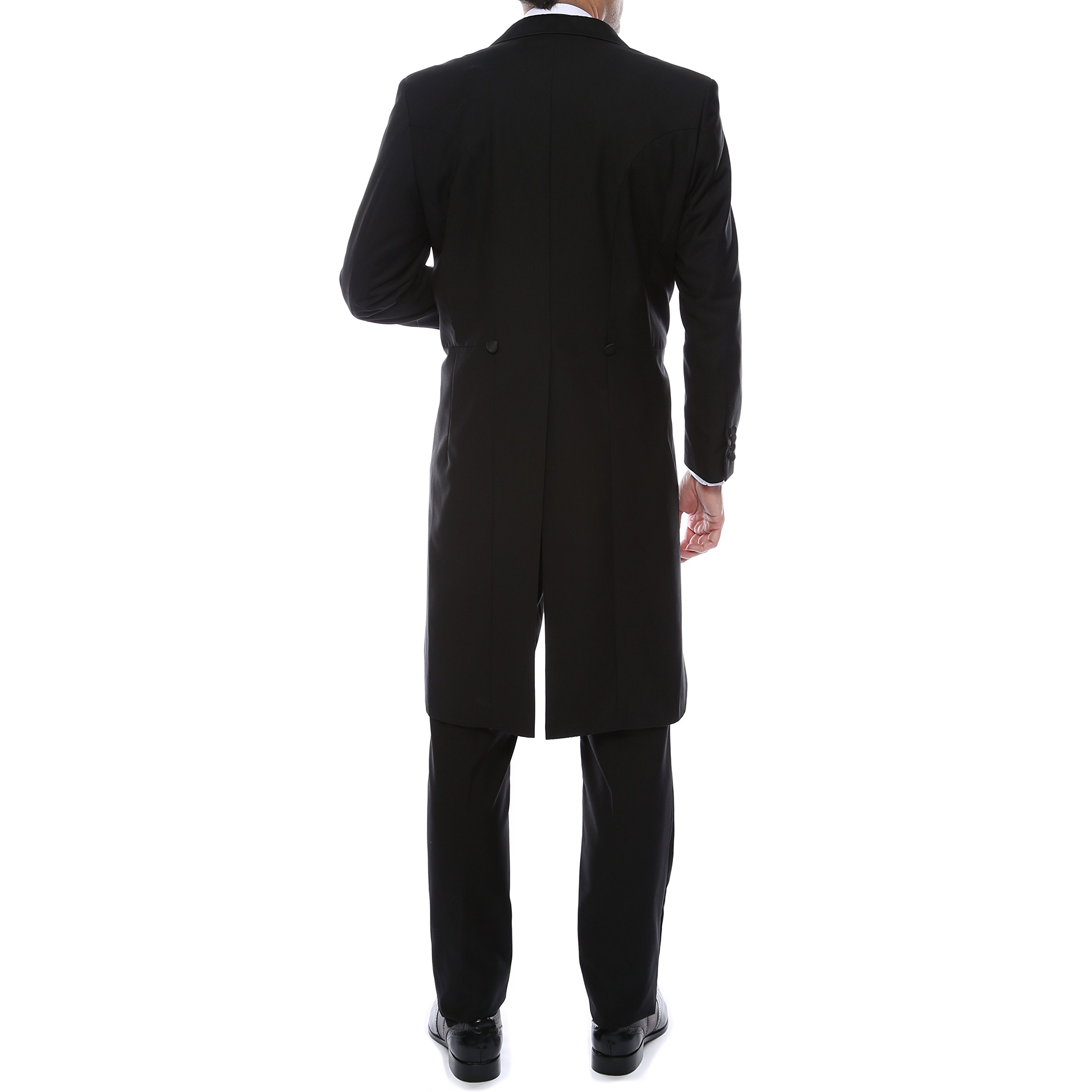 Men's Classic Regular Fit Peak Lapel Tailcoat Tuxedo Suit Set with Matching Pants - Formal Evening Wear for Weddings, Galas & Black Tie Events