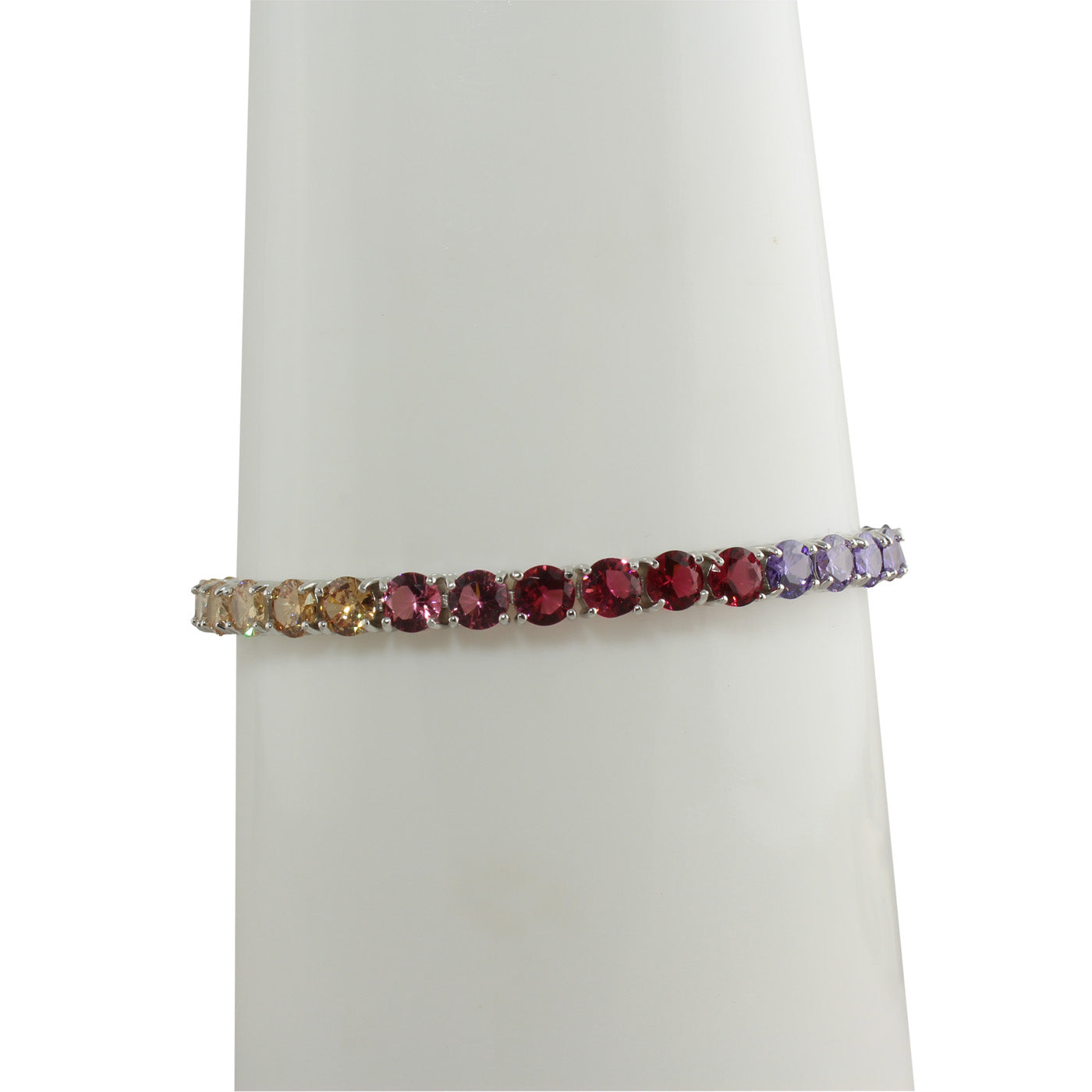 Rainbow Tennis Bracelet for Women | Elegant Cubic Zirconia Tennis Chain Bracelet | Perfect for Weddings, Parties & Everyday Wear