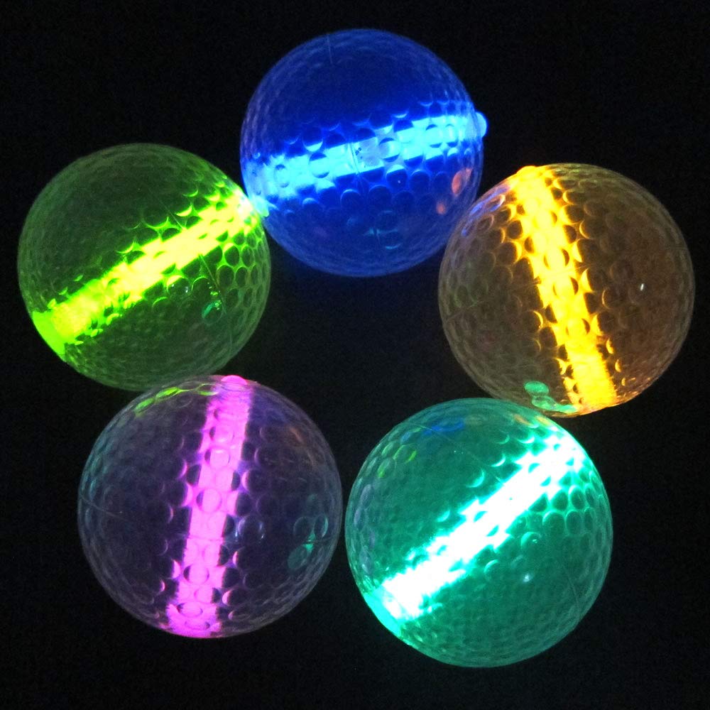 Glow in the Dark Golf Balls Set of 20 - LED Night Golf Balls with Glow Stick Inserts for Nighttime Golfing, Driving Range Practice & Backyard Fun