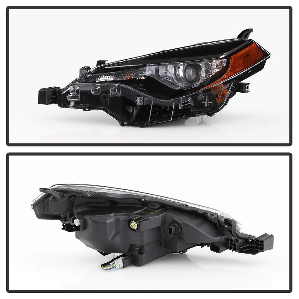 LED DRL Headlights for Toyota Corolla 2017-2018 - OEM Style Replacement - Black/Clear Lens - High Visibility Daytime Running Lights for Enhanced Safety & Style