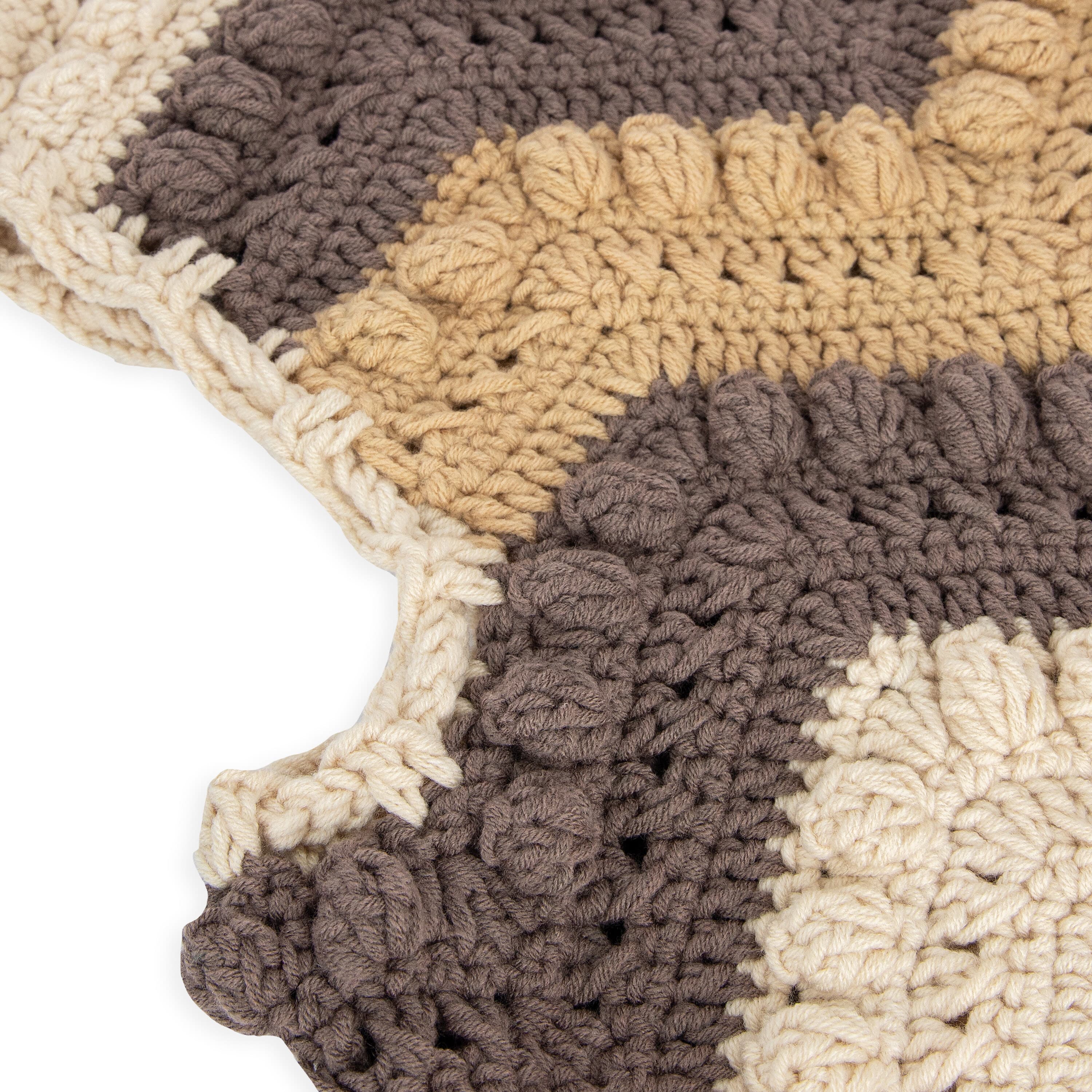 Crochet Balaclava and Gloves Set - Neutral Multi-Color Winter Accessories for Skiing, Hiking, and Outdoor Activities