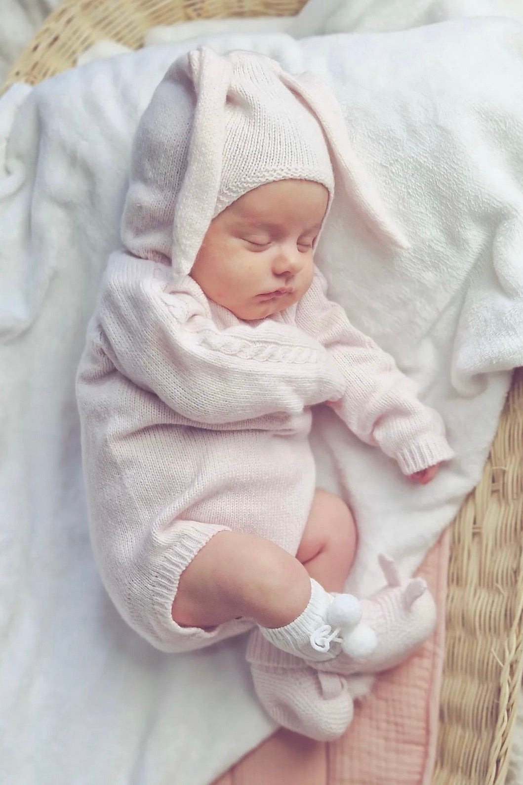 Premium Soft Cashmere Bunny Booties for Women & Babies - Cozy Winter Slippers for Home, Gifts & Photo Shoots