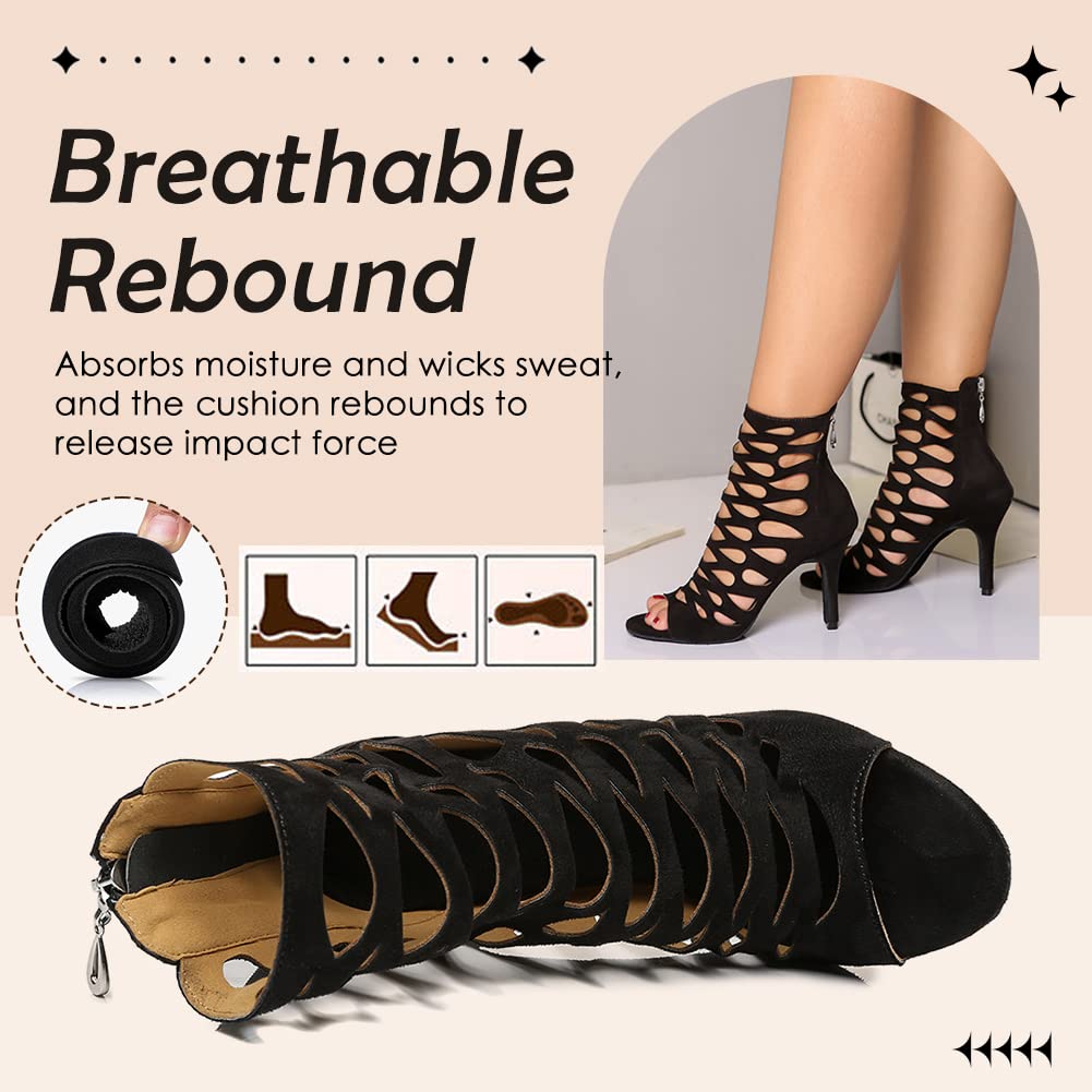 Latin Salsa Dance Boots for Women - Open Toe Ankle Ballroom Performance & Practice Shoes YCL455 | Perfect for Salsa, Bachata, Tango & Dance Competitions
