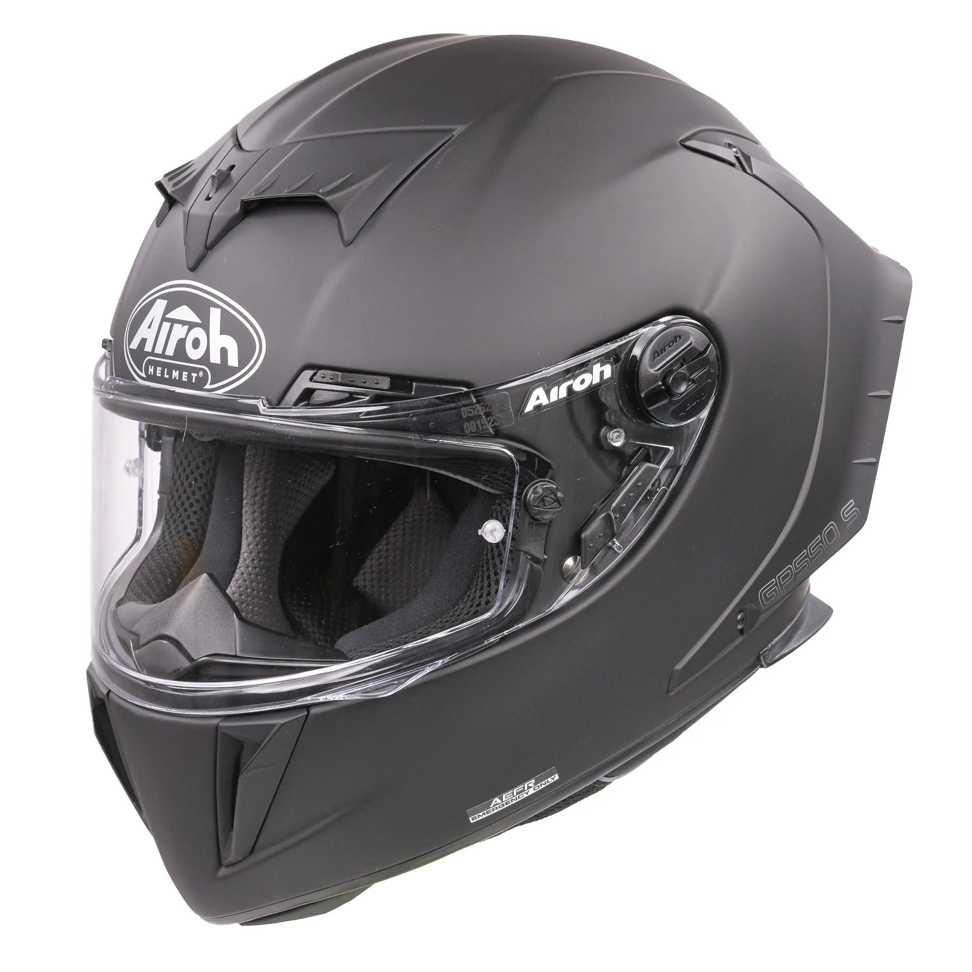 Airoh GP 550 S Matt Black Motorcycle Helmet - DOT & ECE Certified for Street & Racing - Lightweight & Comfortable for Long Rides & Commuting