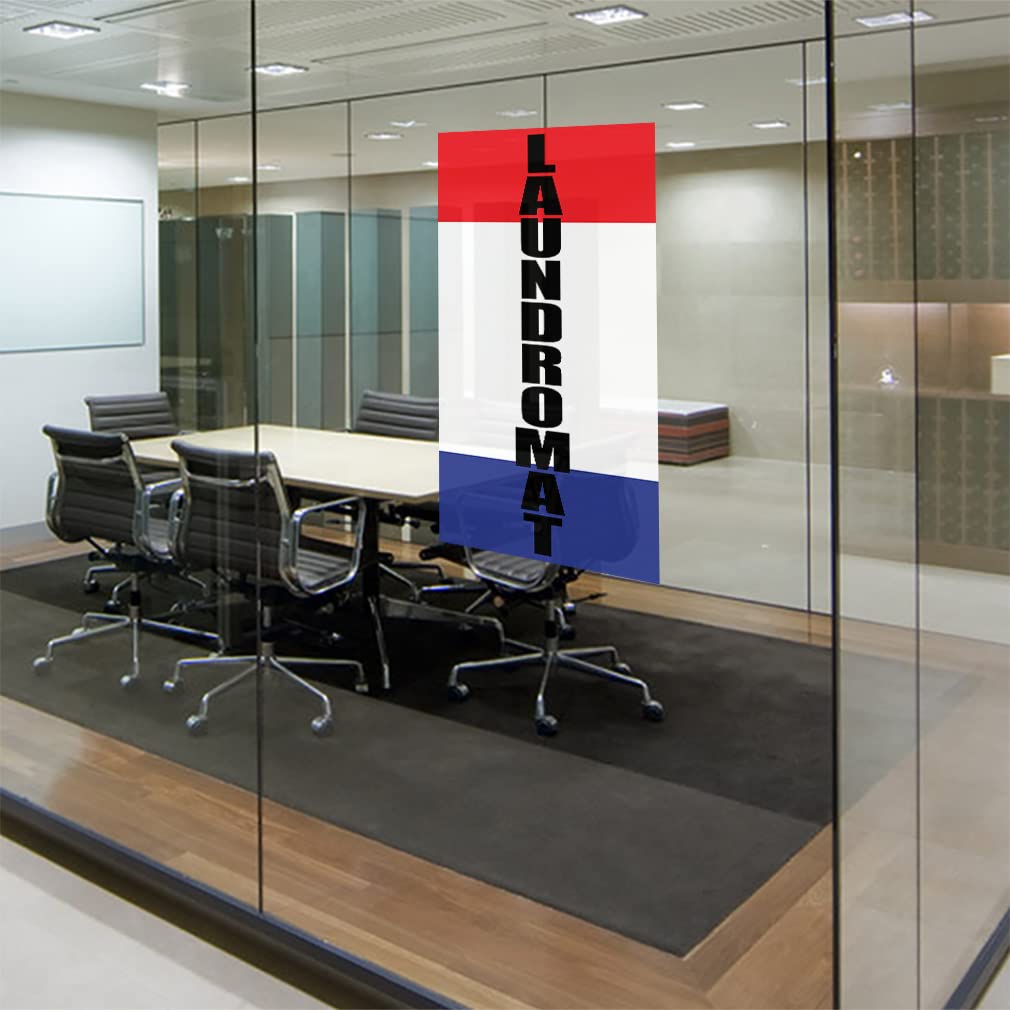 Vertical Vinyl Door Decals & Stickers - Multiple Sizes (14x20 Inches) for Laundromat, Industrial Use, Luggage & Car Bumpers - Durable Business Signage for Commercial & Personal Applications
