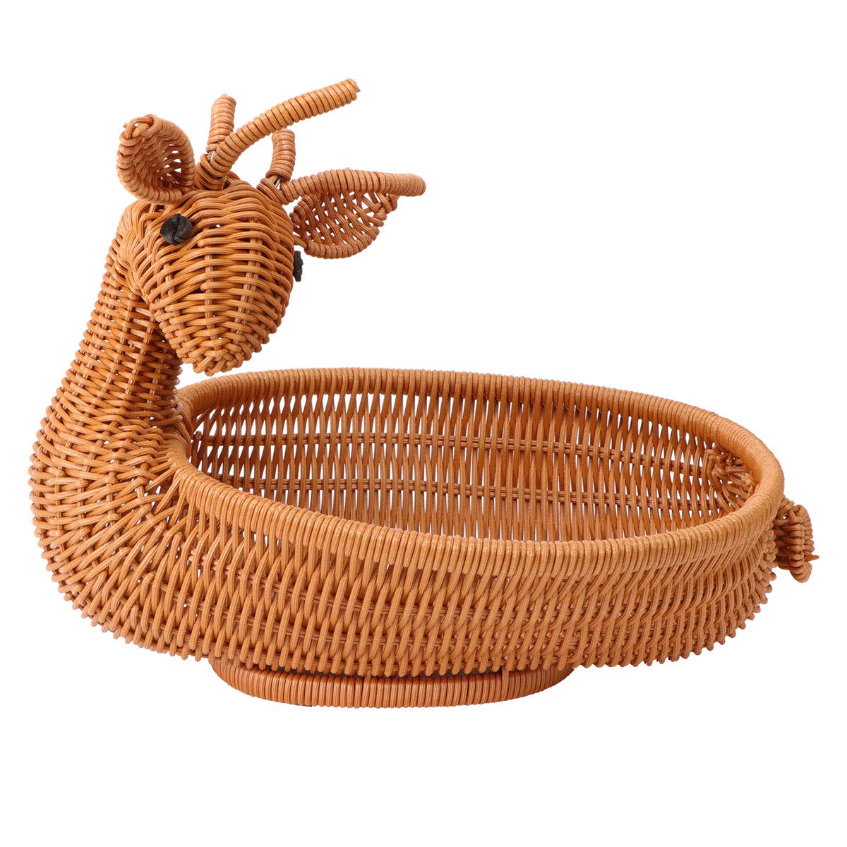 Cabilock 1-Piece Woven Storage Basket - Multifunctional Home Organizer for Fruits, Vegetables, Bread & Kitchen Essentials (Light Brown) | Perfect for Pantry, Countertop & Farmhouse Decor