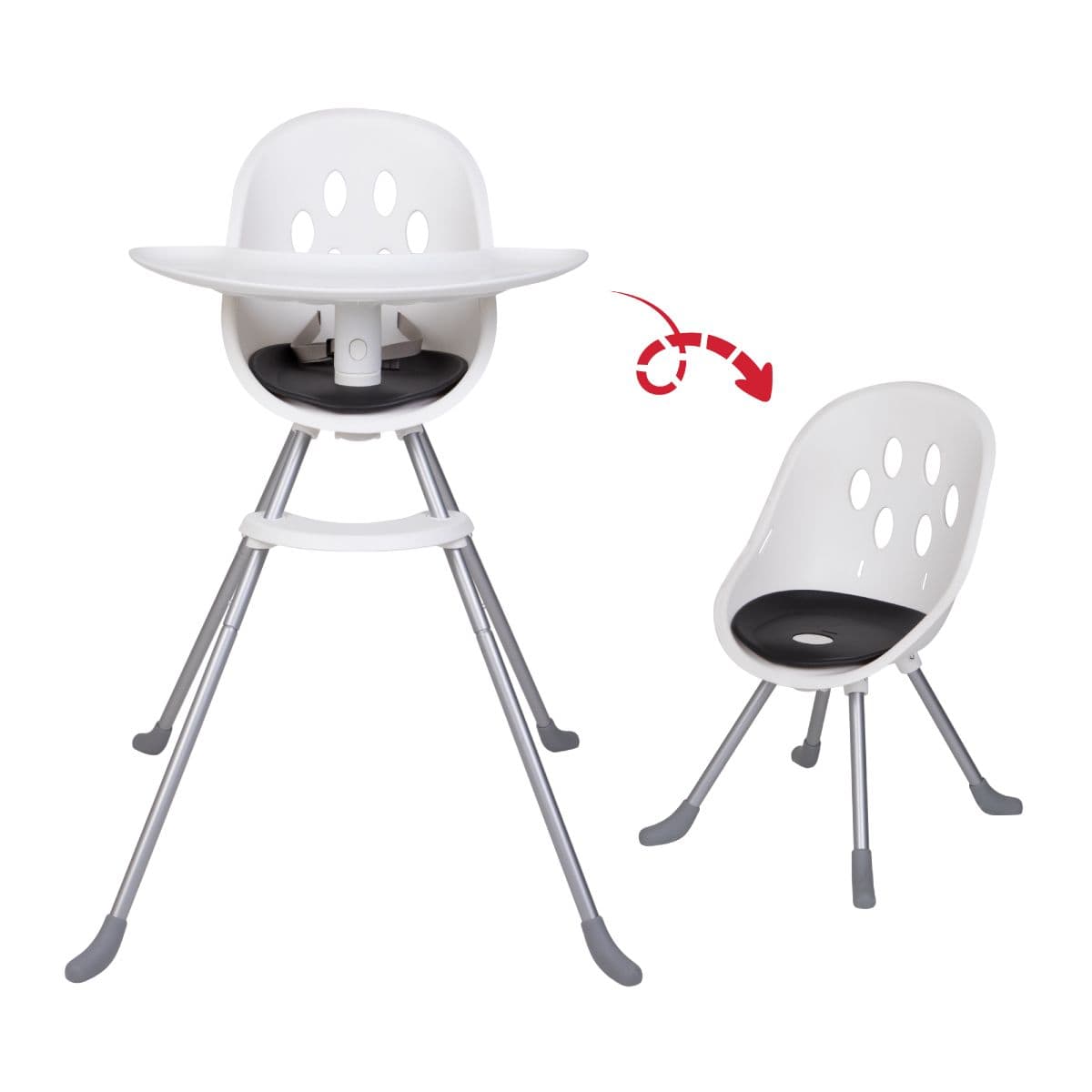 Phil&Teds Poppy Metal High Chair - Adjustable Baby Feeding Chair with Safety Harness & Easy Clean Tray for Home & Restaurant Use