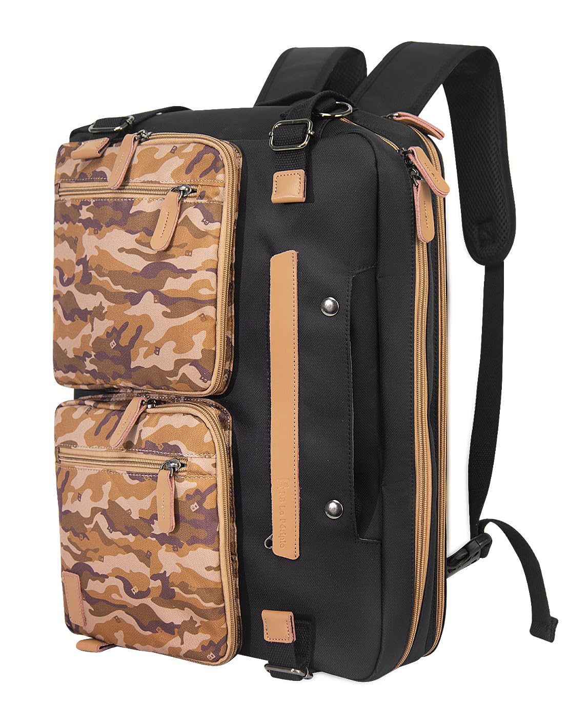 3 in 1 Laptop Backpack for Men - 17.3 Inch Business Computer Bag with USB Charging Port, Water Resistant Travel Backpack & Briefcase - Perfect for Office, College, Commuting & Airplane Carry-On (Desert Color)