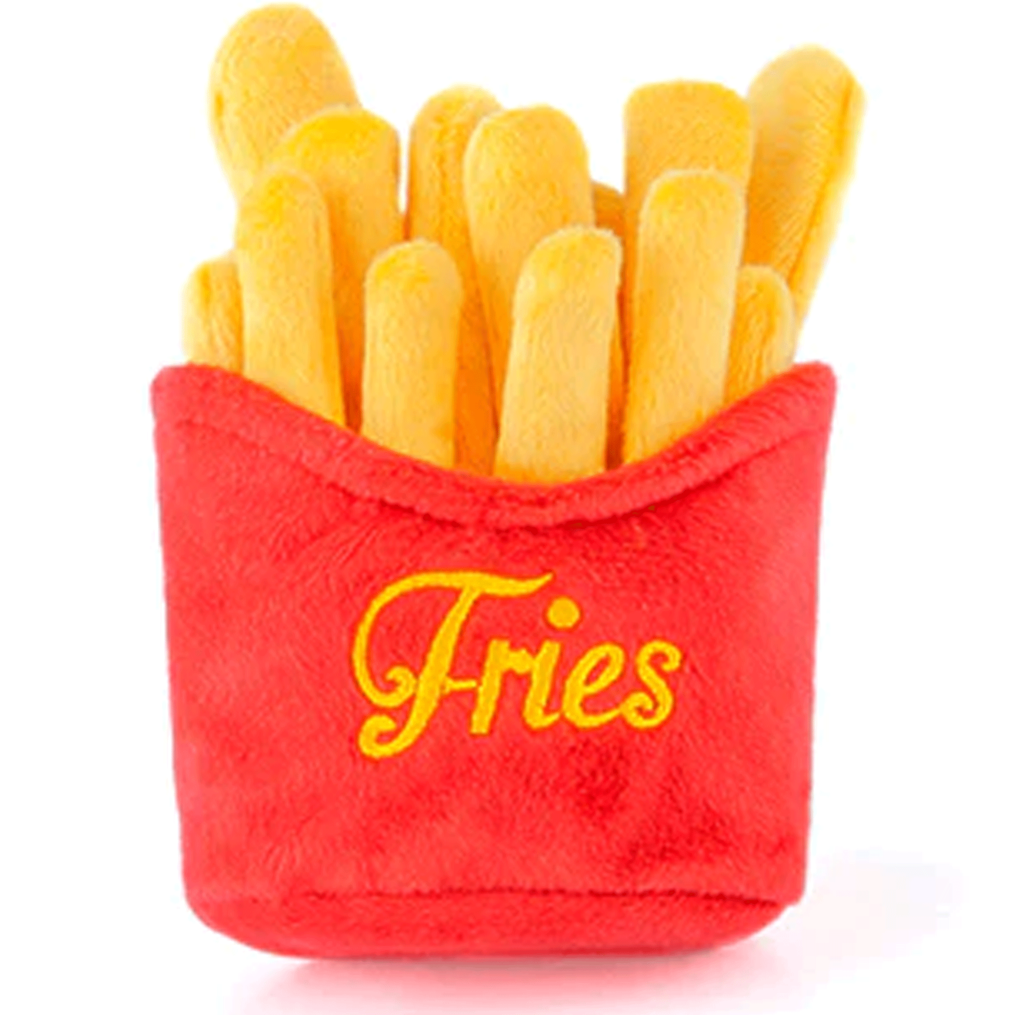P.L.A.Y. American Classic French Fries Dog Toy - Chew-Resistant Plush Squeaky Toy for Small & Medium Dogs - Fun Interactive Playtime & Training Reward