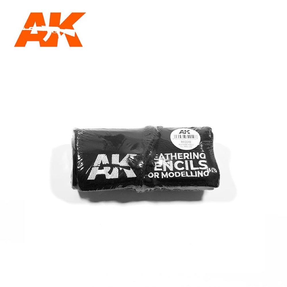 AK Interactive AK10048 Weathering Pencils - Full Range Set with Premium Cloth Case - Perfect for Model Painting, Miniature Detailing & DIY Crafts