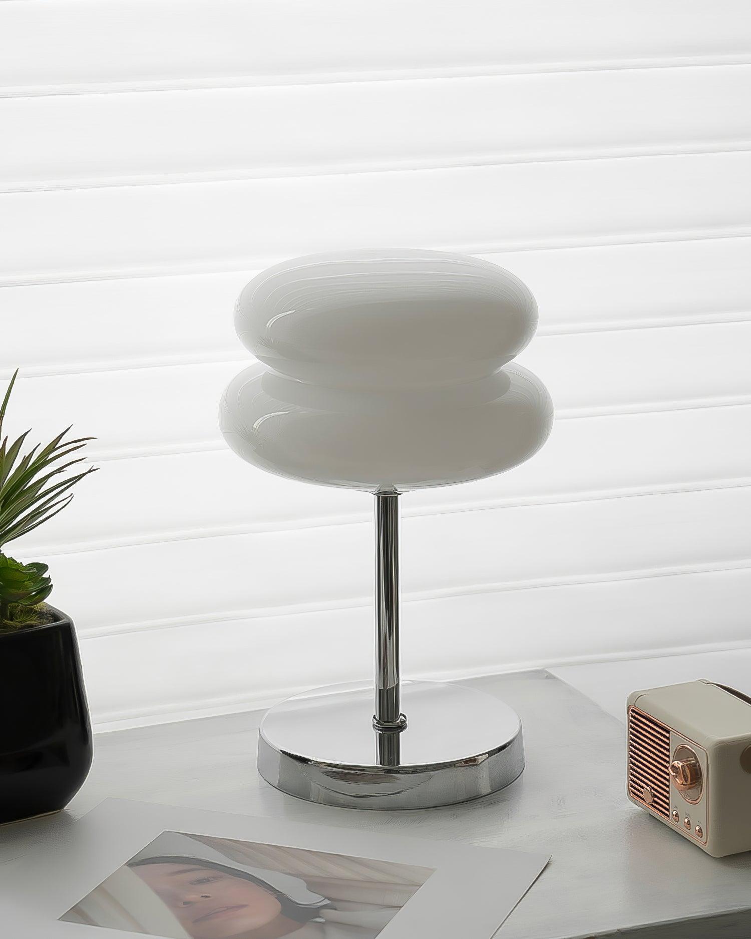 Saturn Glide Modern Glass Table Lamp - Elegant Bedside & Living Room Lighting for Home & Office Decor
