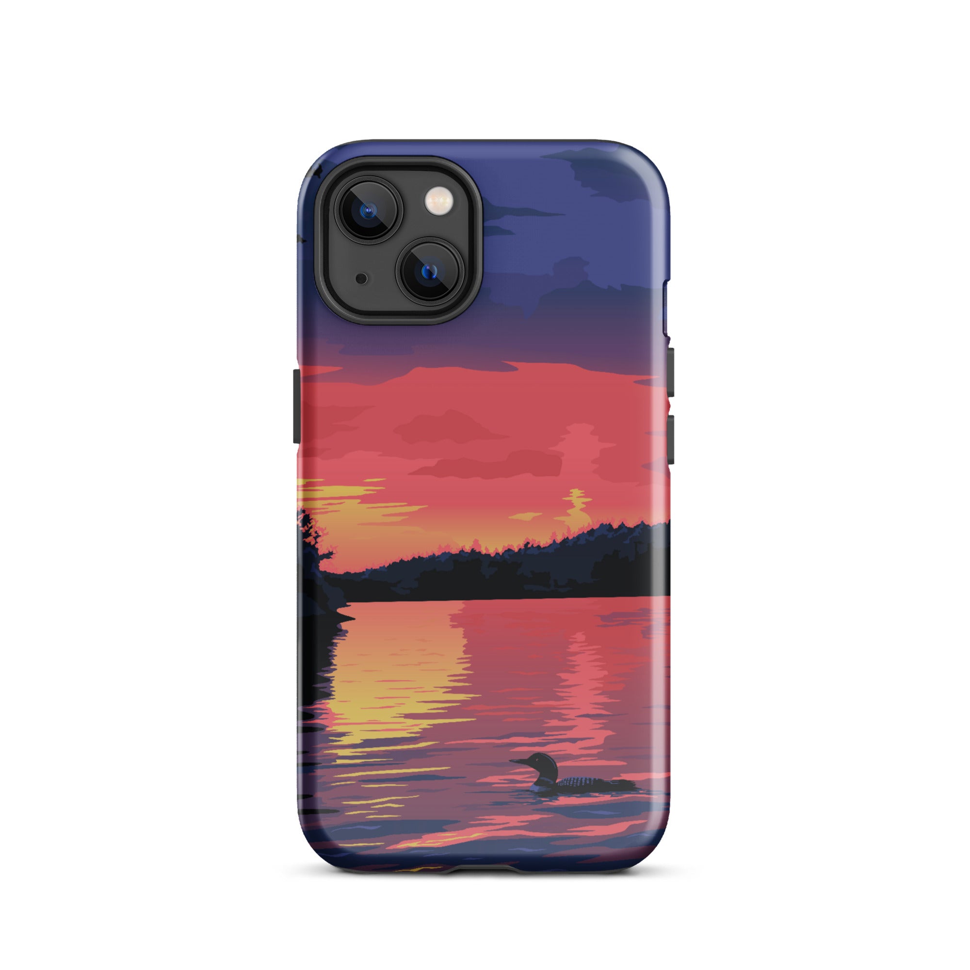 Premium iPhone Protective Case with Sunset Loon Design - Shockproof & Scratch-Resistant Cover for iPhone [Models] | Perfect for Outdoor Adventures, Travel & Daily Protection