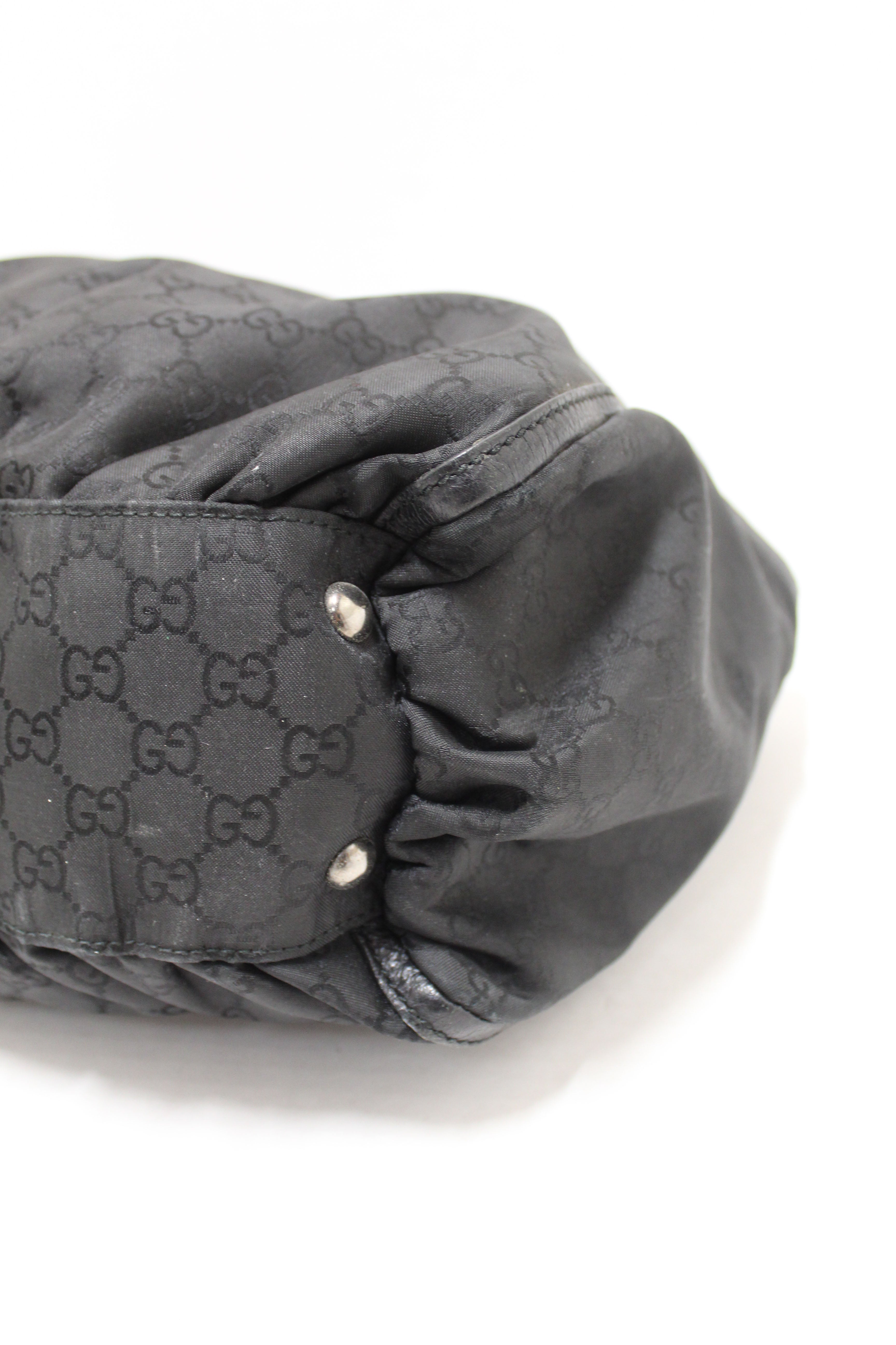 Authentic Gucci GG Black Nylon Large Tote Shoulder Bag 341491 - Luxury Designer Handbag for Women, Perfect for Work, Travel & Everyday Use