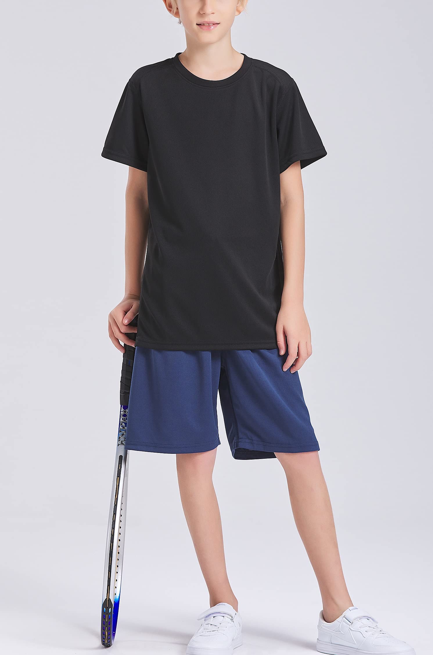 Boys' Loose Fit Athletic Shorts - Moisture Wicking Performance Mesh Gym Shorts for Running, Basketball & Outdoor Sports