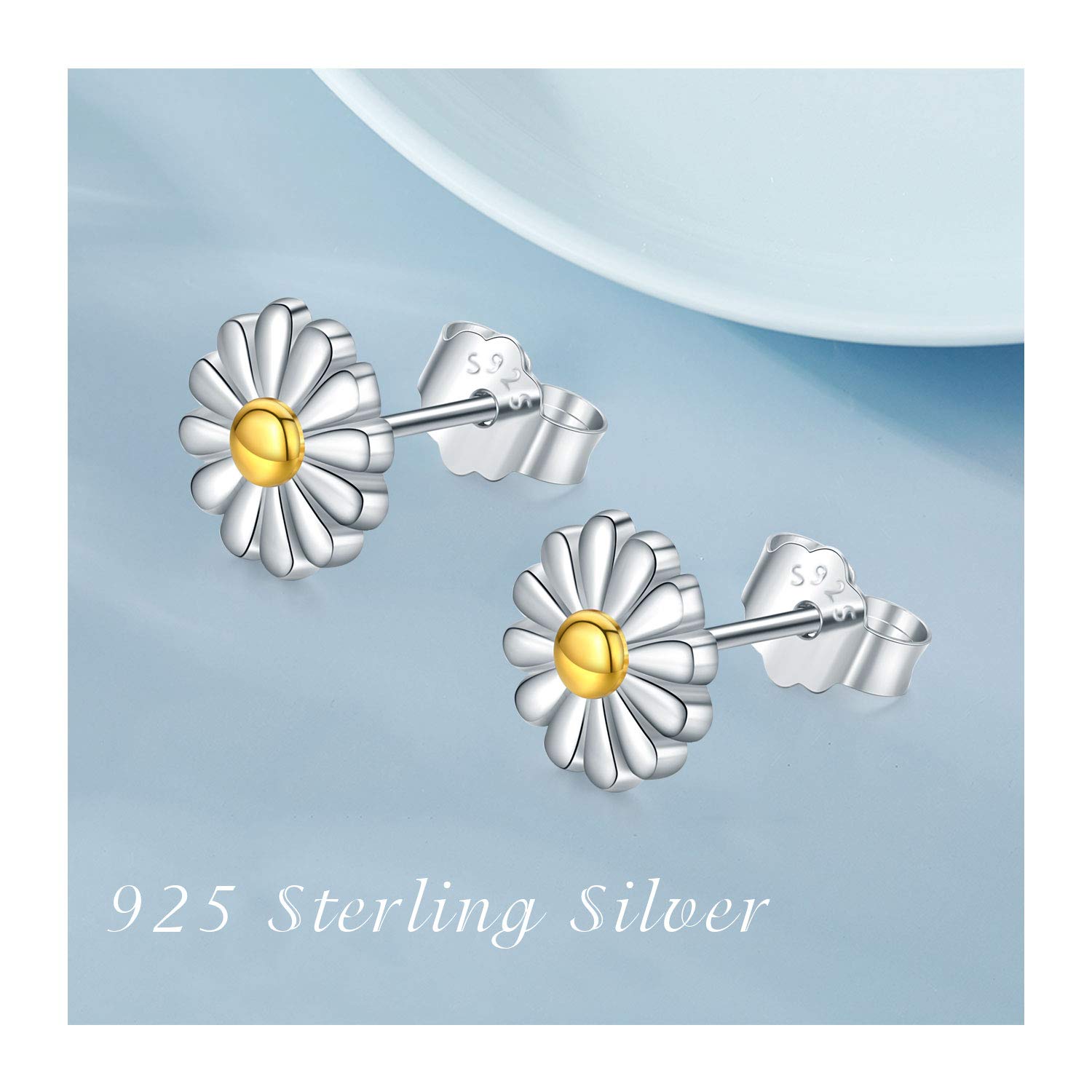 925 Sterling Silver Daisy Flower Earrings for Women - Elegant Floral Jewelry Gift for Her | Perfect for Weddings, Anniversaries & Everyday Wear