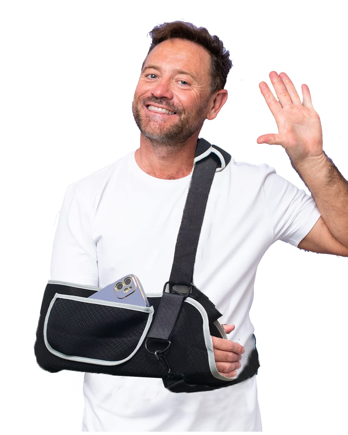 Medical Arm Sling Shoulder Immobilizer - Rotator Cuff Support Brace with Pocket for Shoulder & Arm Injuries (Left/Right, Men/Women) - Ideal for Dislocations, Fractures & Strains - Perfect for Post-Surgery Recovery & Sports Injury Rehabilitation (Medium Size)