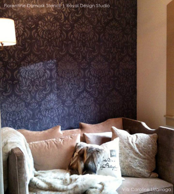 Florentine Damask Wall Stencil - Reusable DIY Painting Template for Home Decor, Accent Walls, and Furniture Upcycling | Perfect for Bedrooms, Living Rooms, and Wedding Backdrops