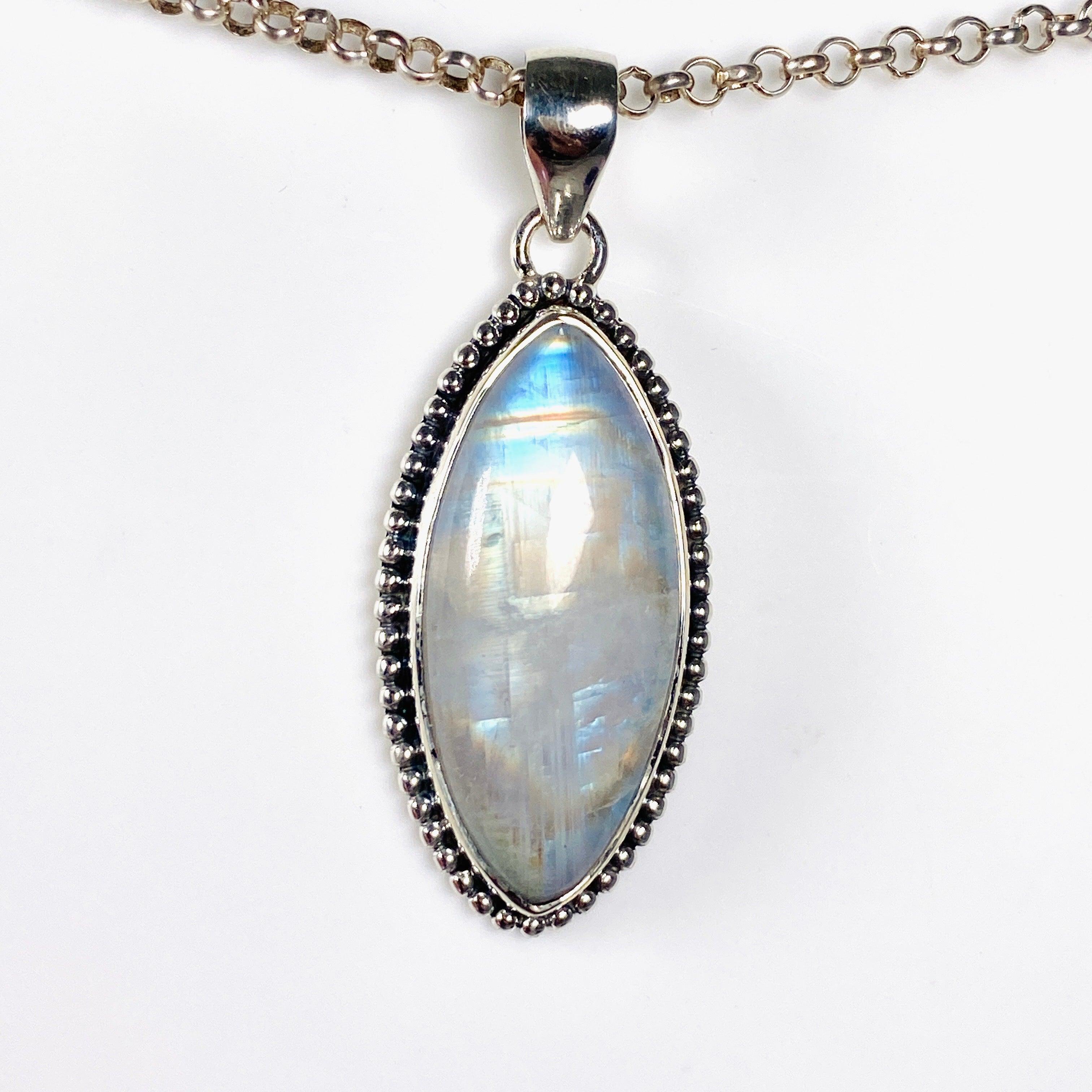 Moonstone Marquise Pendant Necklace KPGJ4033 - Elegant Gemstone Jewelry for Women, Perfect for Weddings, Parties & Special Occasions