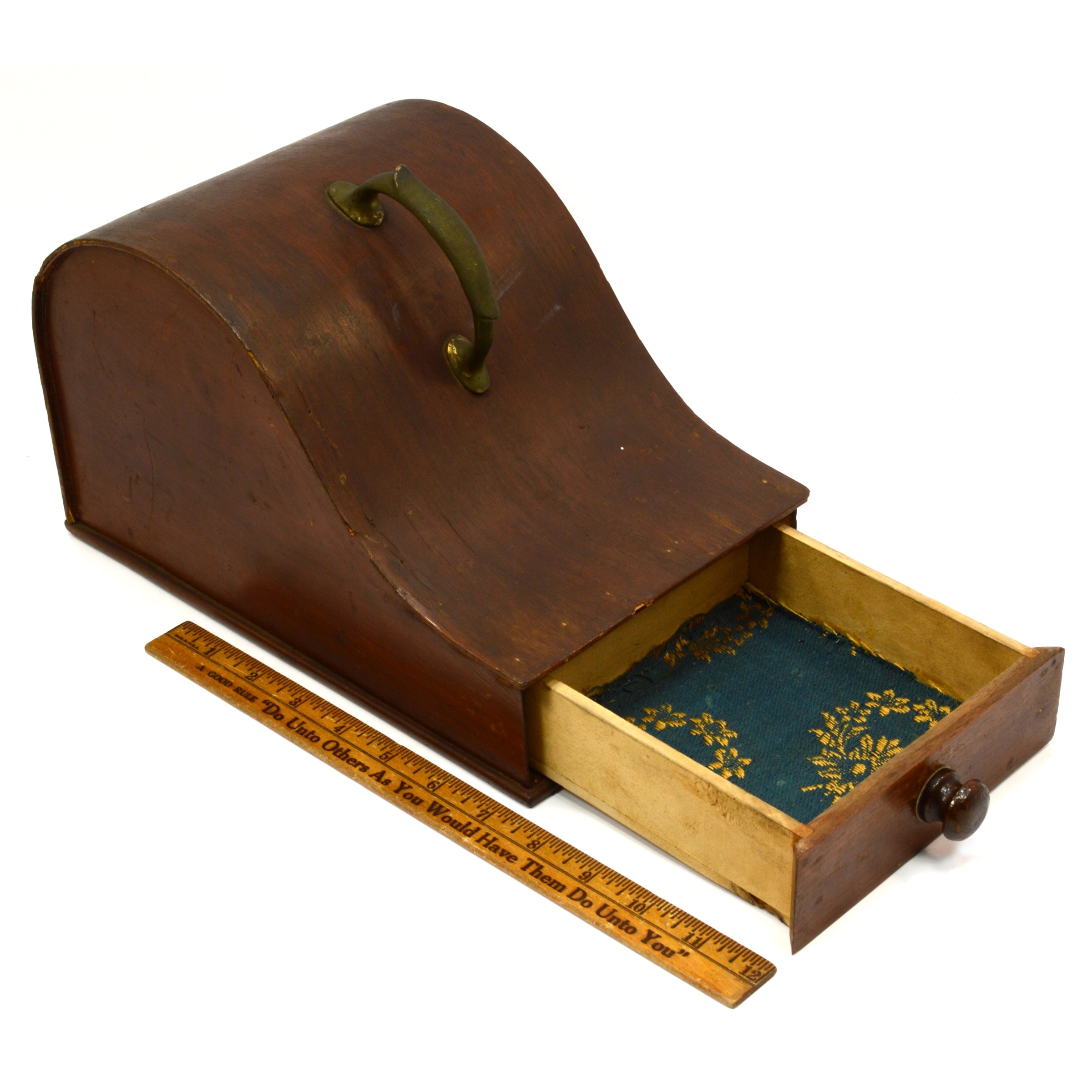 Antique Fraternal Ballot Box - Wood & Brass Secret Voting Box for Freemasons with Curved Top - Perfect for Masonic Lodge Meetings & Historical Collectibles