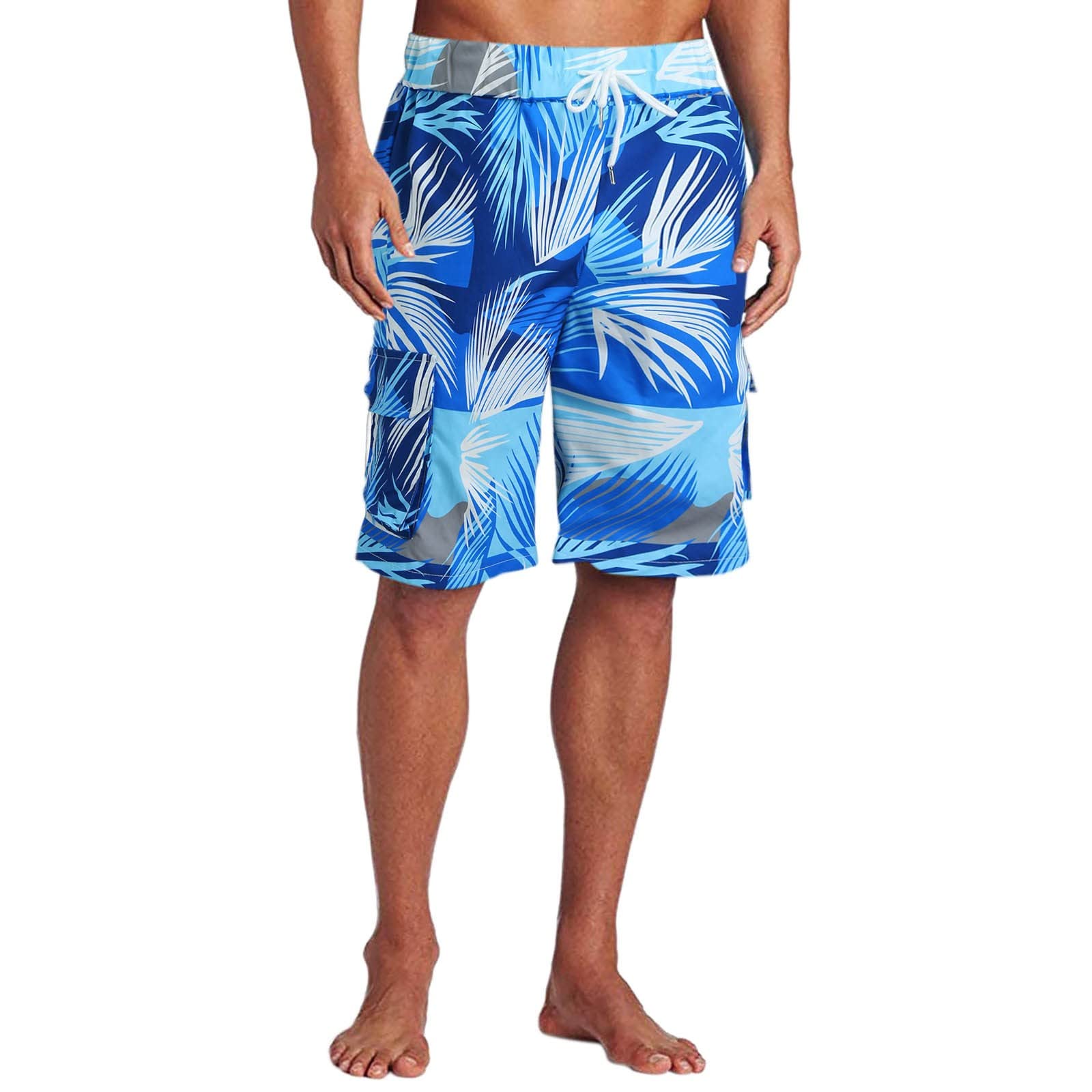 **JUNGE Men's Hawaiian Swim Shorts - Quick Dry Beach Board Shorts with Drawstring Waist for Swimming, Surfing & Vacation (2022 Collection) - Perfect for Pool, Beach & Summer Travel**