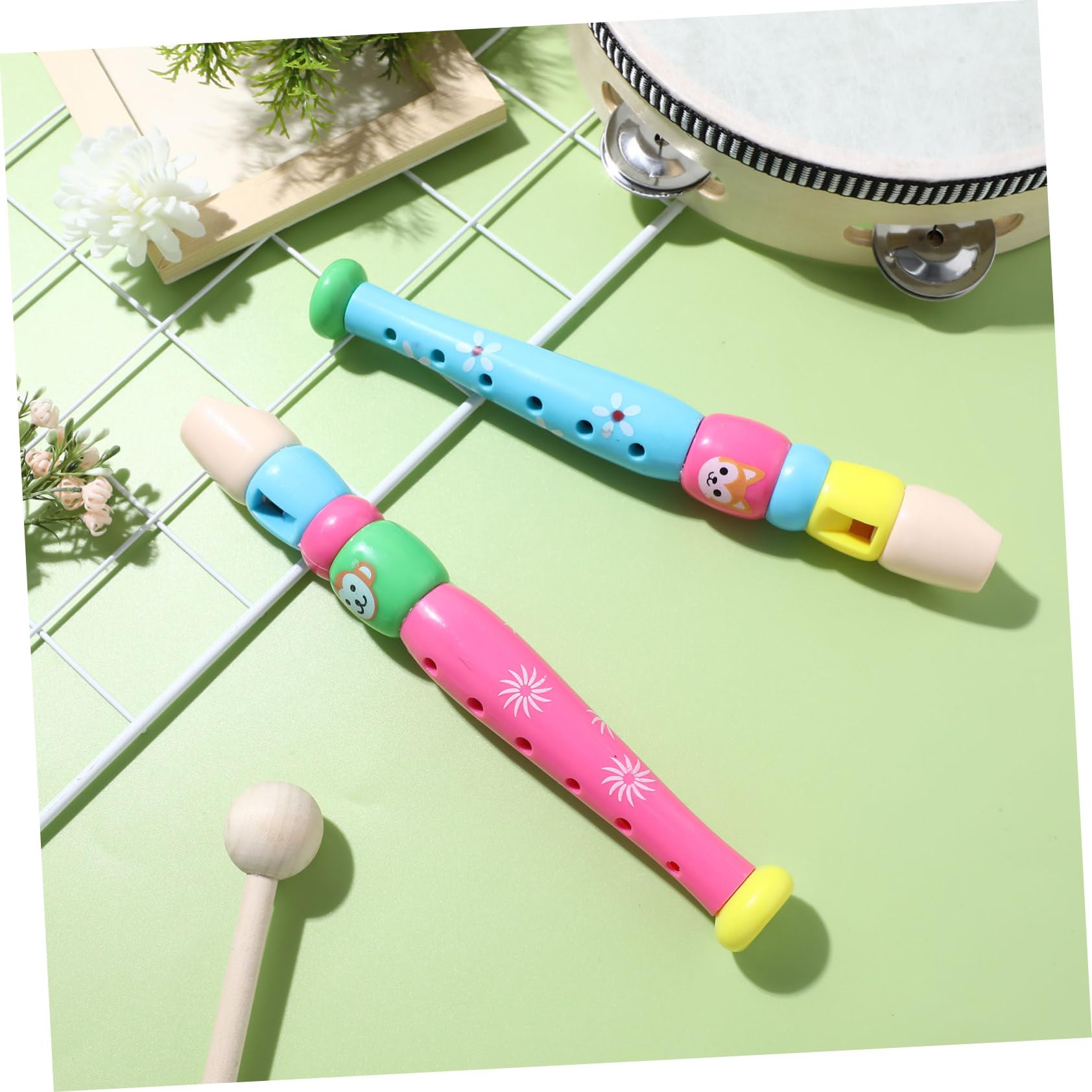 2-Piece Recorder Flute Toy Set for Kids - Plastic Clarinet & Saxophone Musical Instruments with Recordable Buttons - Fun Educational Toys for Toddlers & Beginners - Perfect for Music Lessons, Playtime & Early Childhood Development
