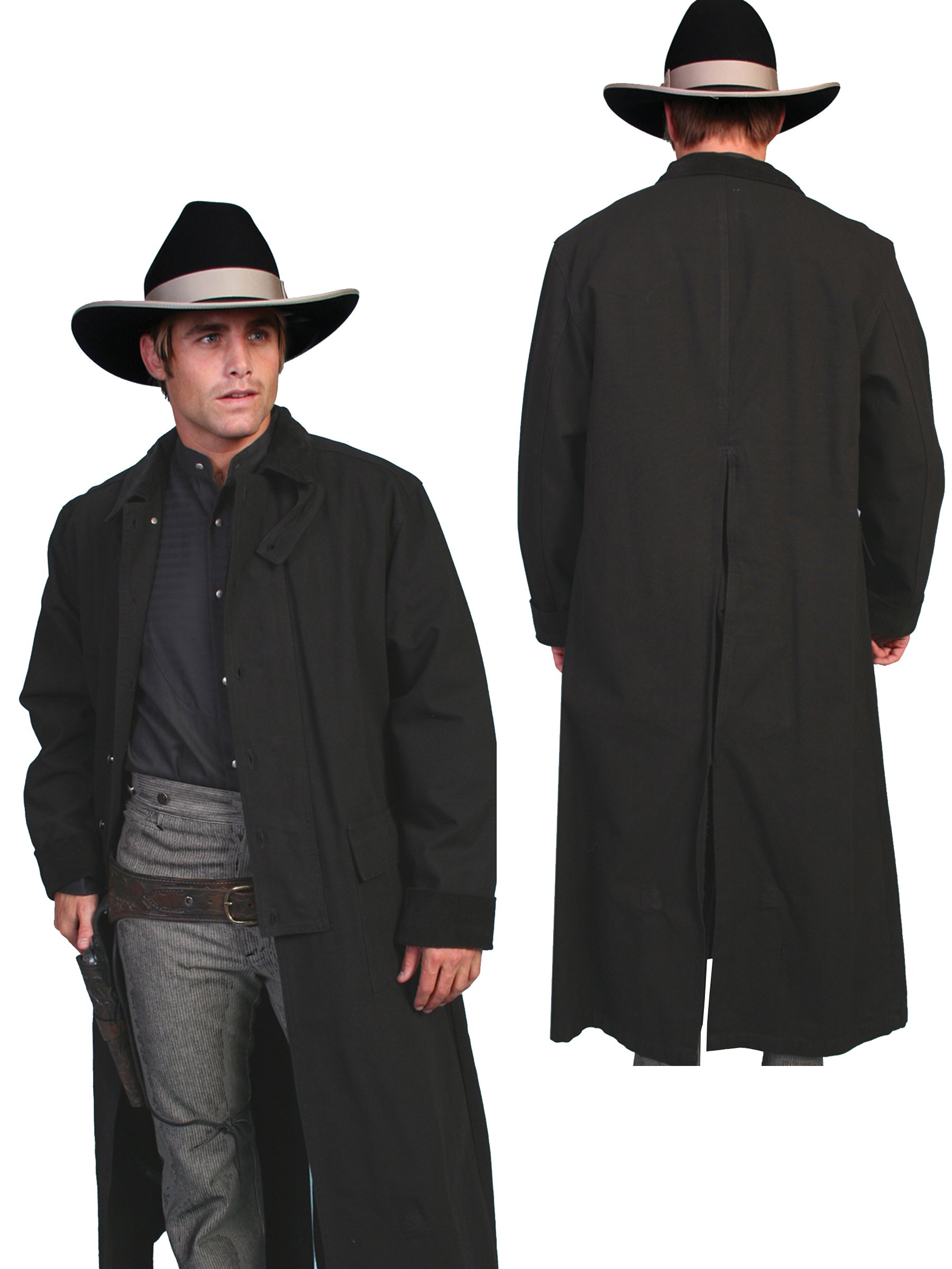 Scully RW107 Men's Long Canvas Duster Coat - Vintage Western Style Range Wear for Outdoor Adventures, Cowboy Rodeo & Casual Fashion