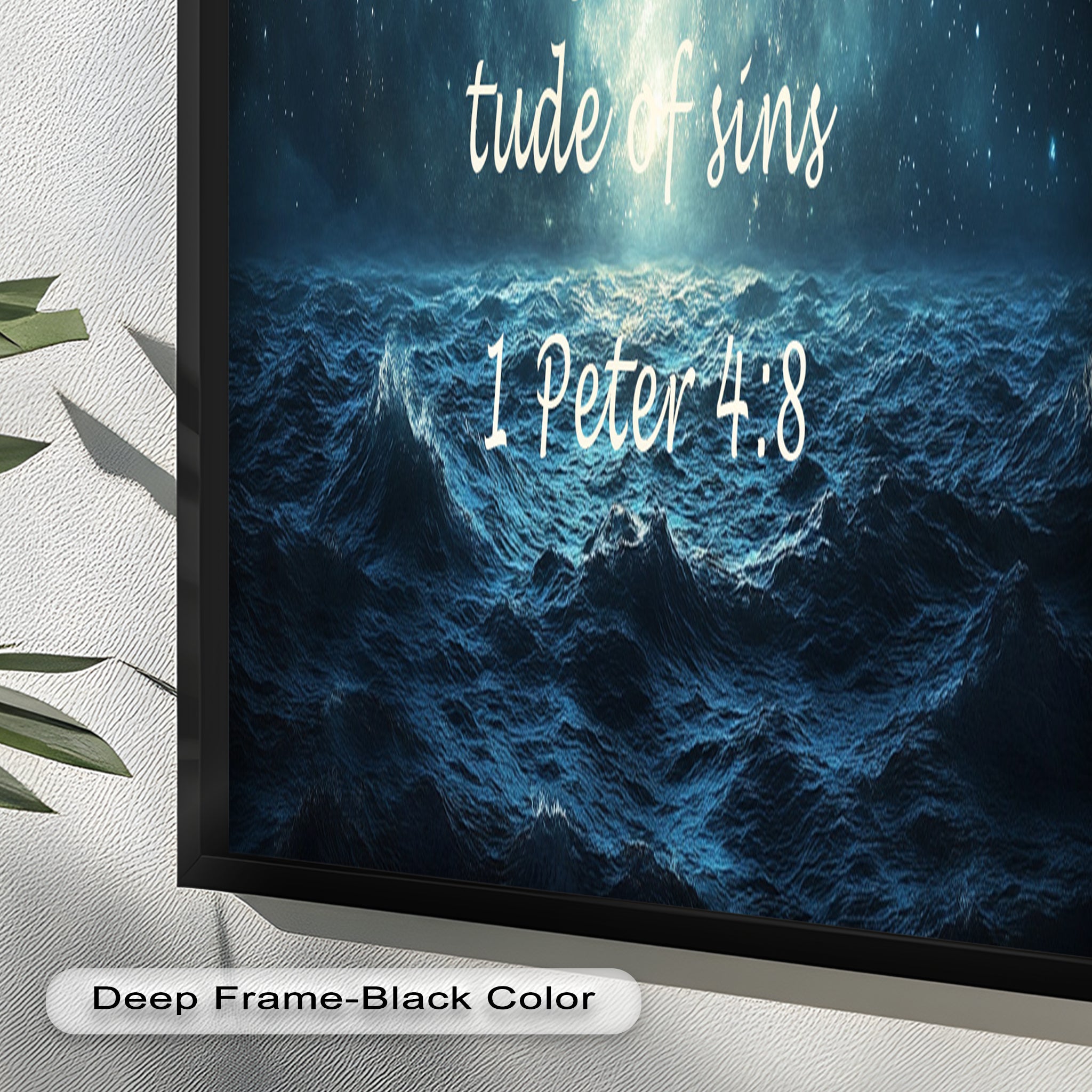 1 Peter 4:8 Love and Forgiveness Bible Verse Oil Painting - Christian Home Decor, Religious Wall Art, Gift for Baptism & Weddings