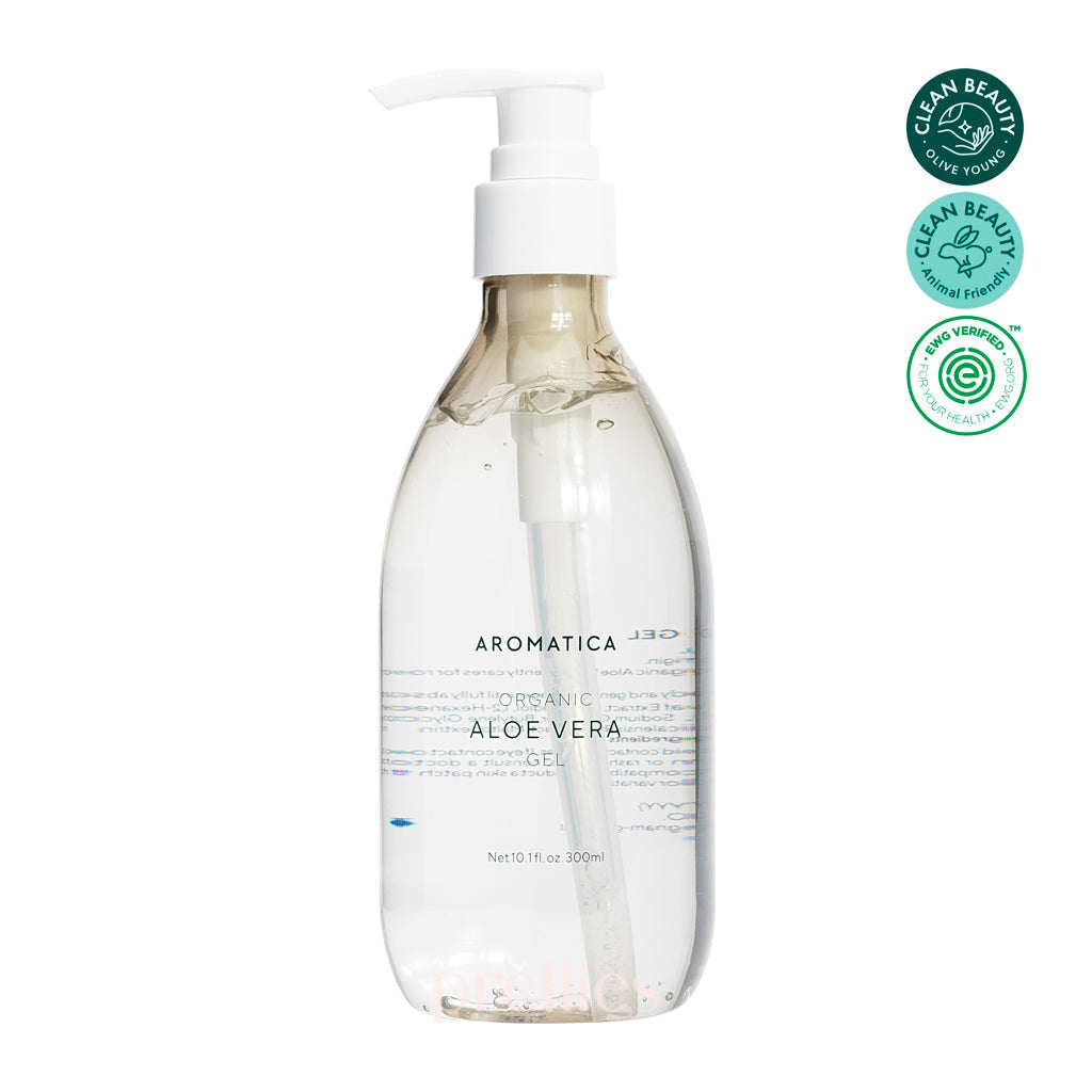 AROMATICA Soothing Aloe Vera Gel 300ml - 100% Pure Natural Aloe Vera for Sunburn Relief, Skin Hydration & Hair Care | Perfect for After Sun Care, Daily Moisturizer & Scalp Treatment