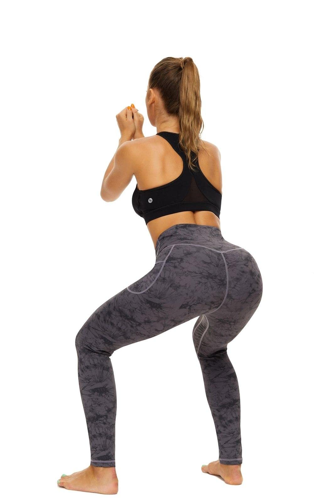 CCKO High Waisted Yoga Pants for Women with Pockets - Stretchy Workout Leggings Tummy Control - Perfect for Gym, Running & Everyday Wear