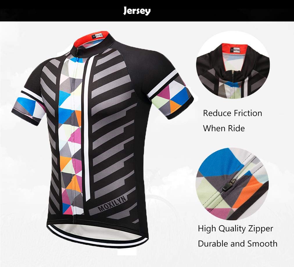 Men's Cycling Jersey & Bib Shorts Set - Quick-Dry, Full-Zip Road Bike Clothing Kit for Mountain & Commuter Biking | Perfect for Training, Racing & Outdoor Adventures