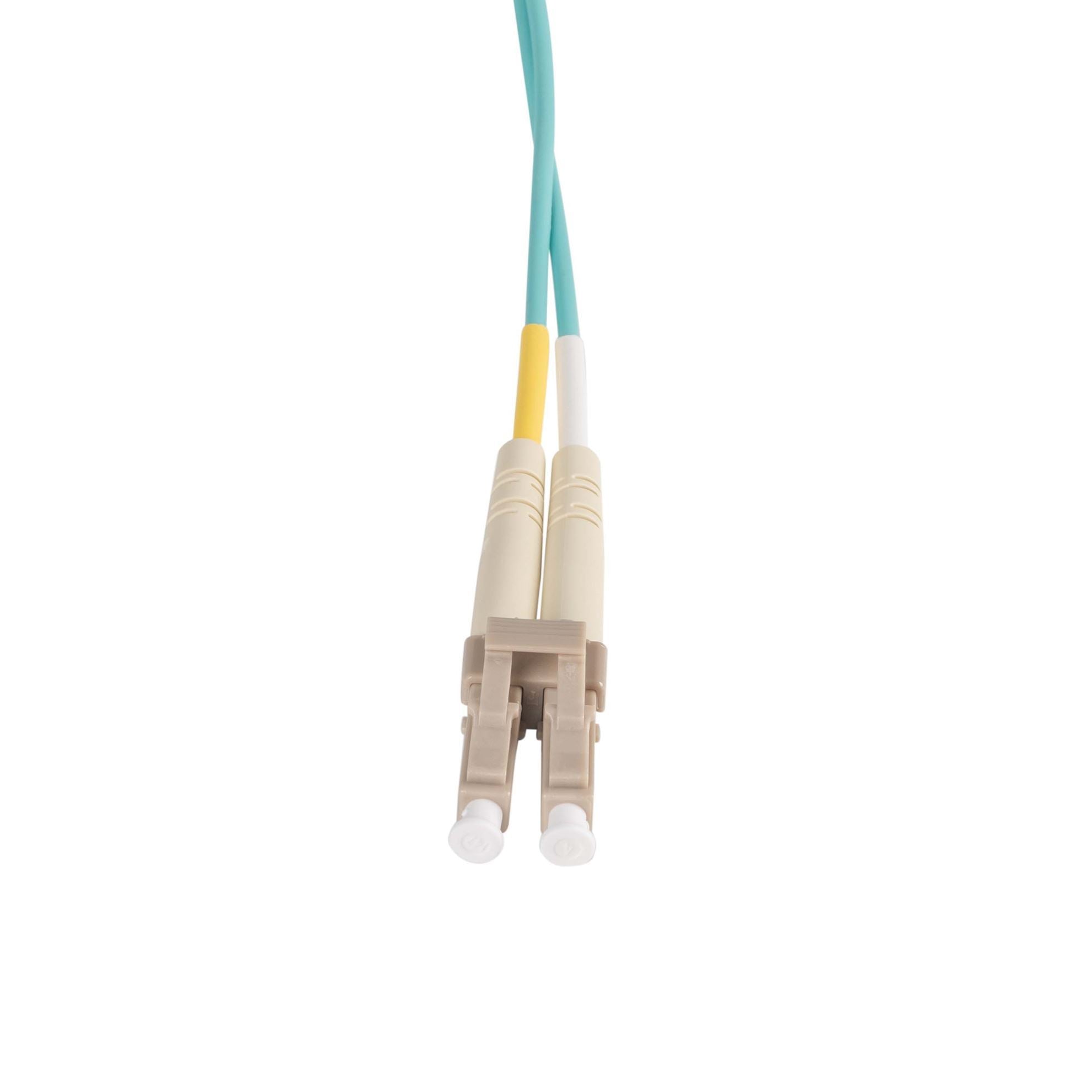 1.5M 50u LC/LC OM3 Multimode Fiber Optic Patch Cable (Duplex, Aqua LSZH Jacket) - High-Speed Data Center, Server Room & Network Installation