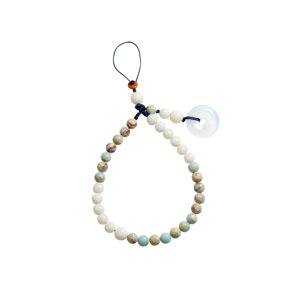 Hemobllo Detachable Jade Phone Wrist Strap - Chinese Style Beaded Lanyard for Cell Phones, Cameras & Purses | Secure & Stylish Accessory for Travel, Photography & Everyday Use